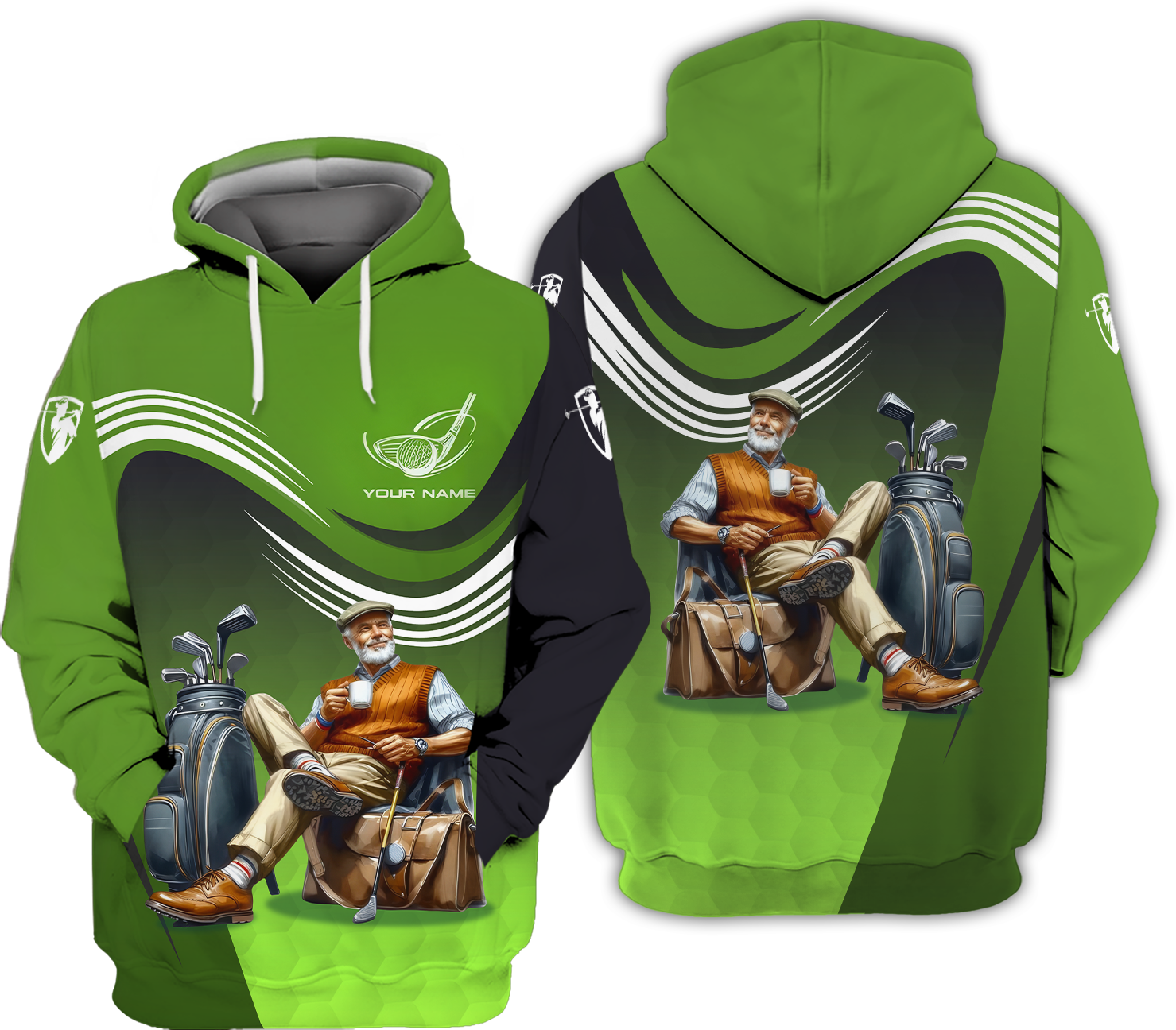 Classic Senior Golfer Custom Men's Golf Polo Shirt, Golfing Apparel, Gift For Golfers