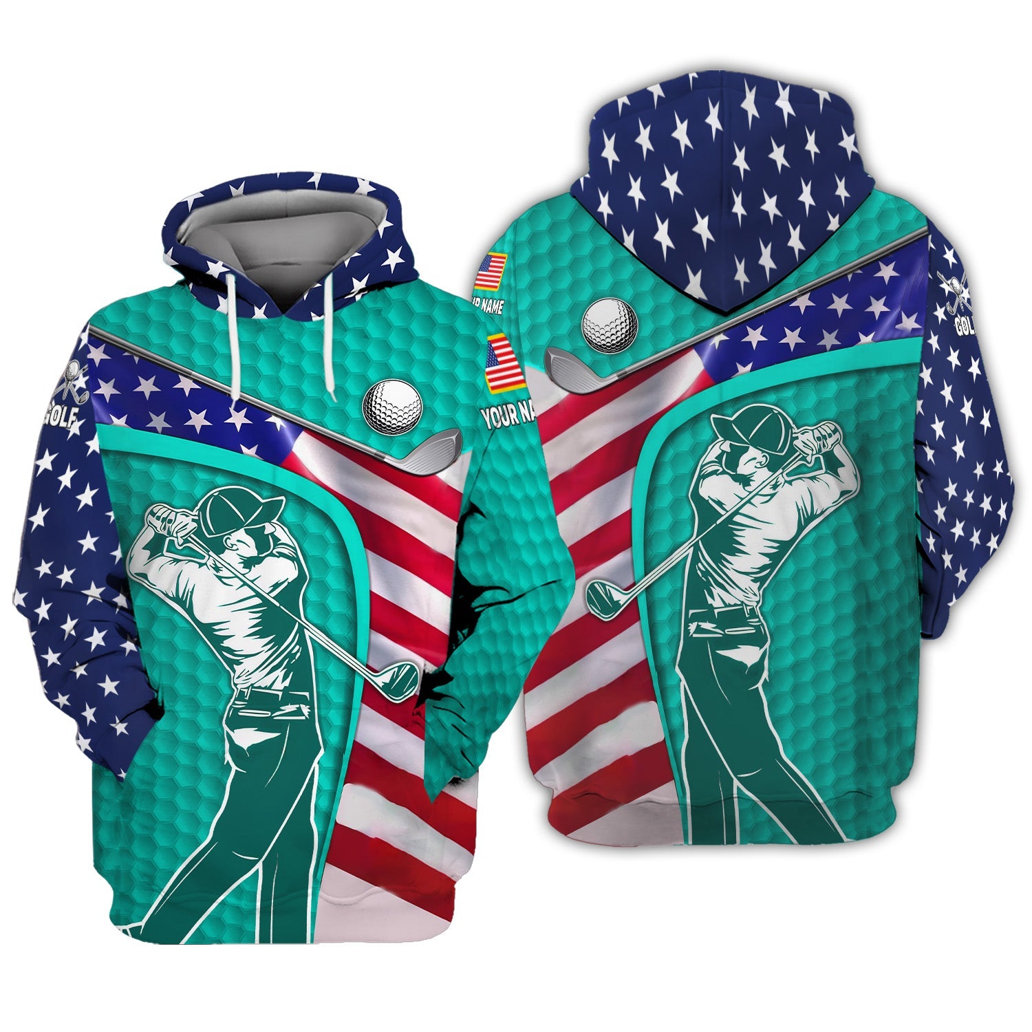 Cyan Custom Men's Golf Polo Shirt, Golfing Apparel, Mens Golf Gift