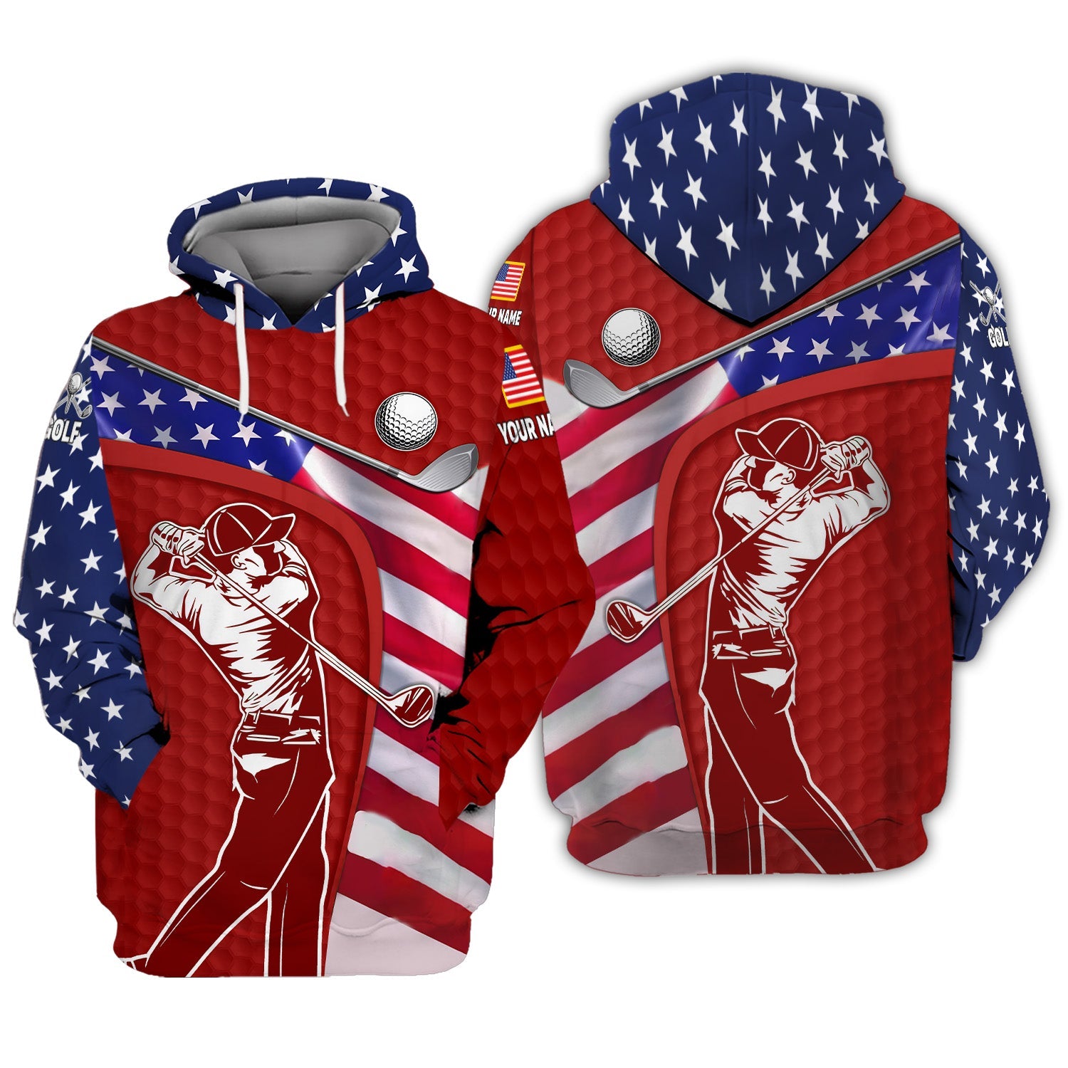 Red Custom Men's Golf Polo Shirt, Golfing Apparel, Mens Golf Gift