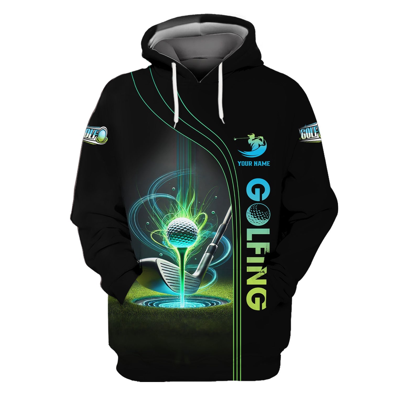 Glowing Golf Custom Polo Shirt, Golfing Apparel, Mens Golf Polo Shirt, Gift For Golfers