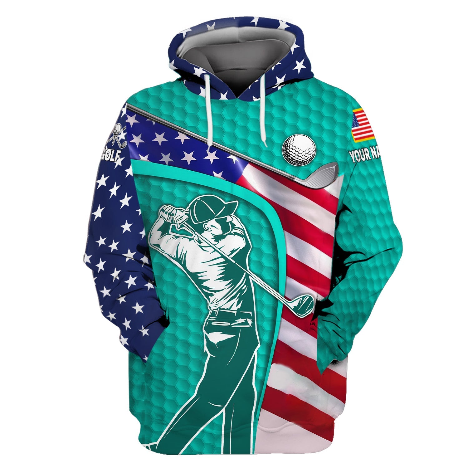 Cyan Custom Men's Golf Polo Shirt, Golfing Apparel, Mens Golf Gift