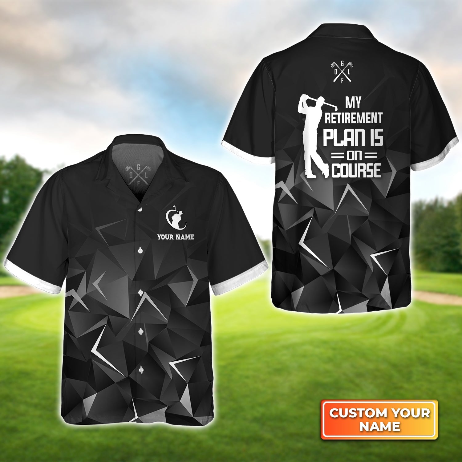 Golfing My Retirement Plan Is On Course Personalized Name 3D Hawaiian Shirt Gift For Golfer