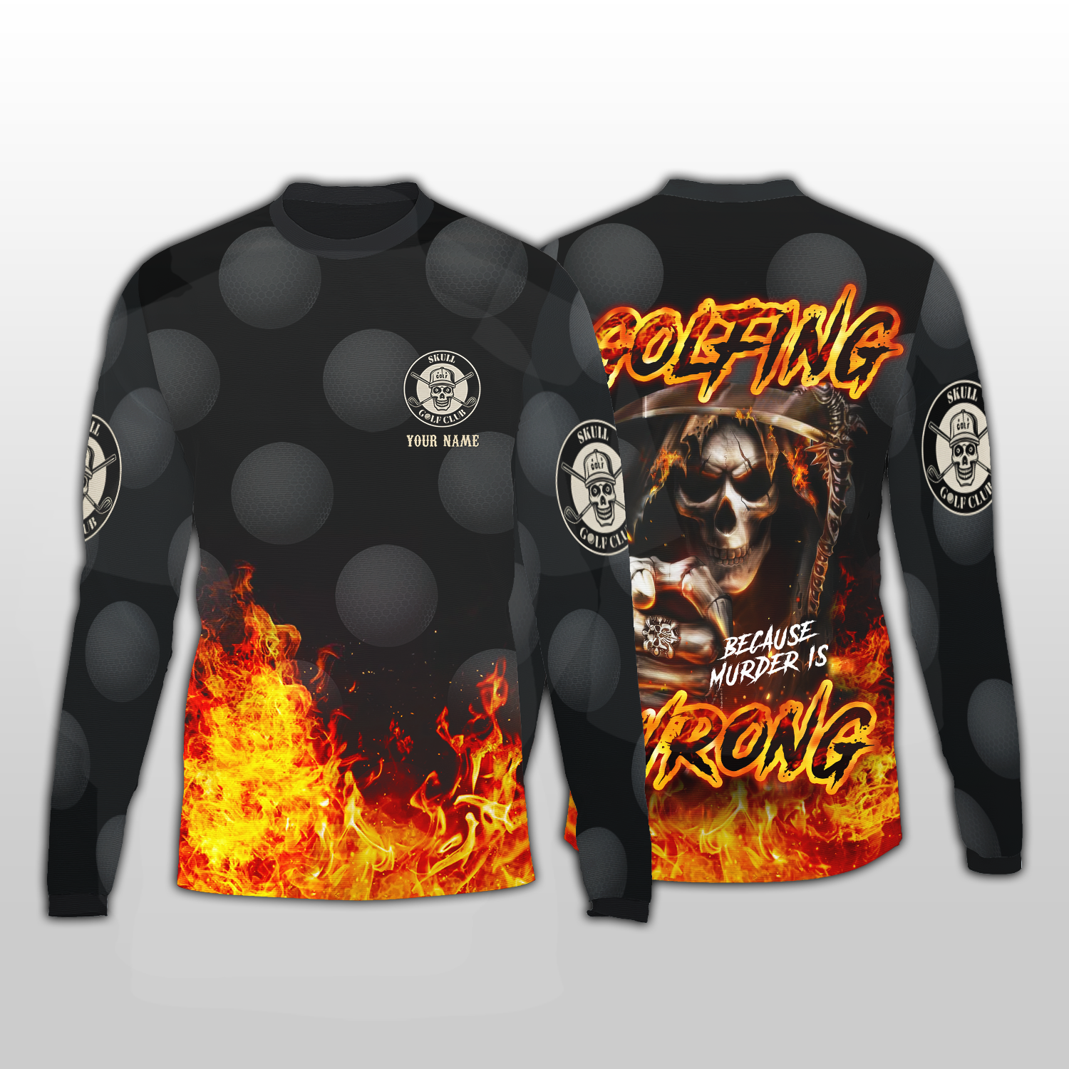 Golfing Wrong Skull Custom Golf Shirt, Gift For Golfers, Golf Gift For Men