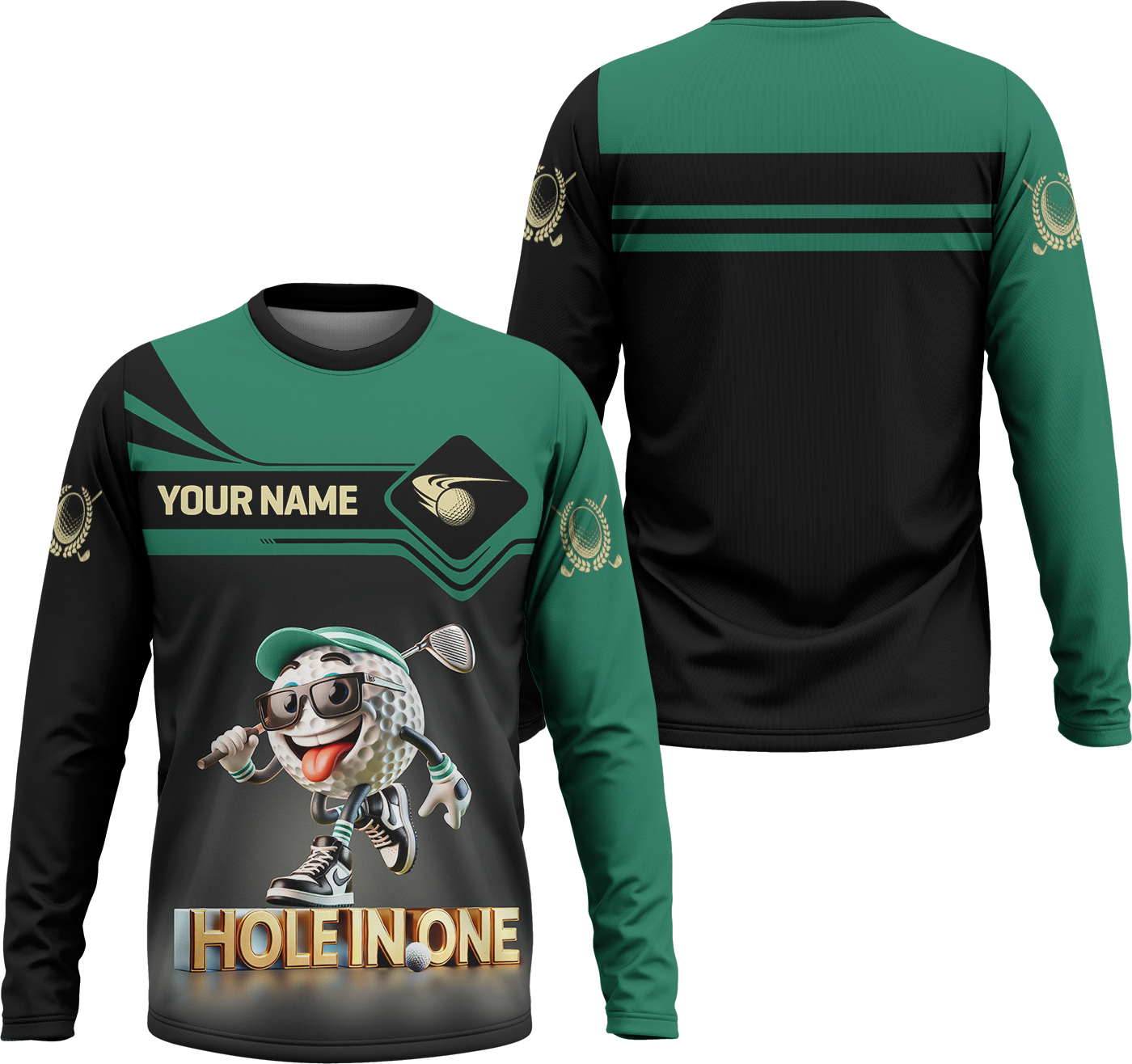 Hole In One Funny Golf Ball, Custom Men's Golf Polo Shirt, Golfing Apparel, Funny Golf Shirt, Gift For Golfers