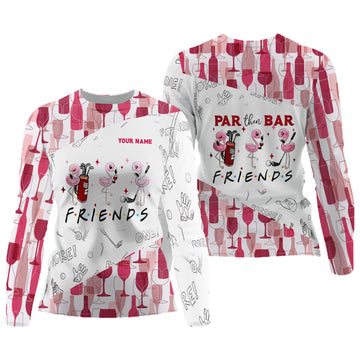 Par Then Bar Custom Funny Long Sleeve Polos Womens, Ladies Golf Polos
