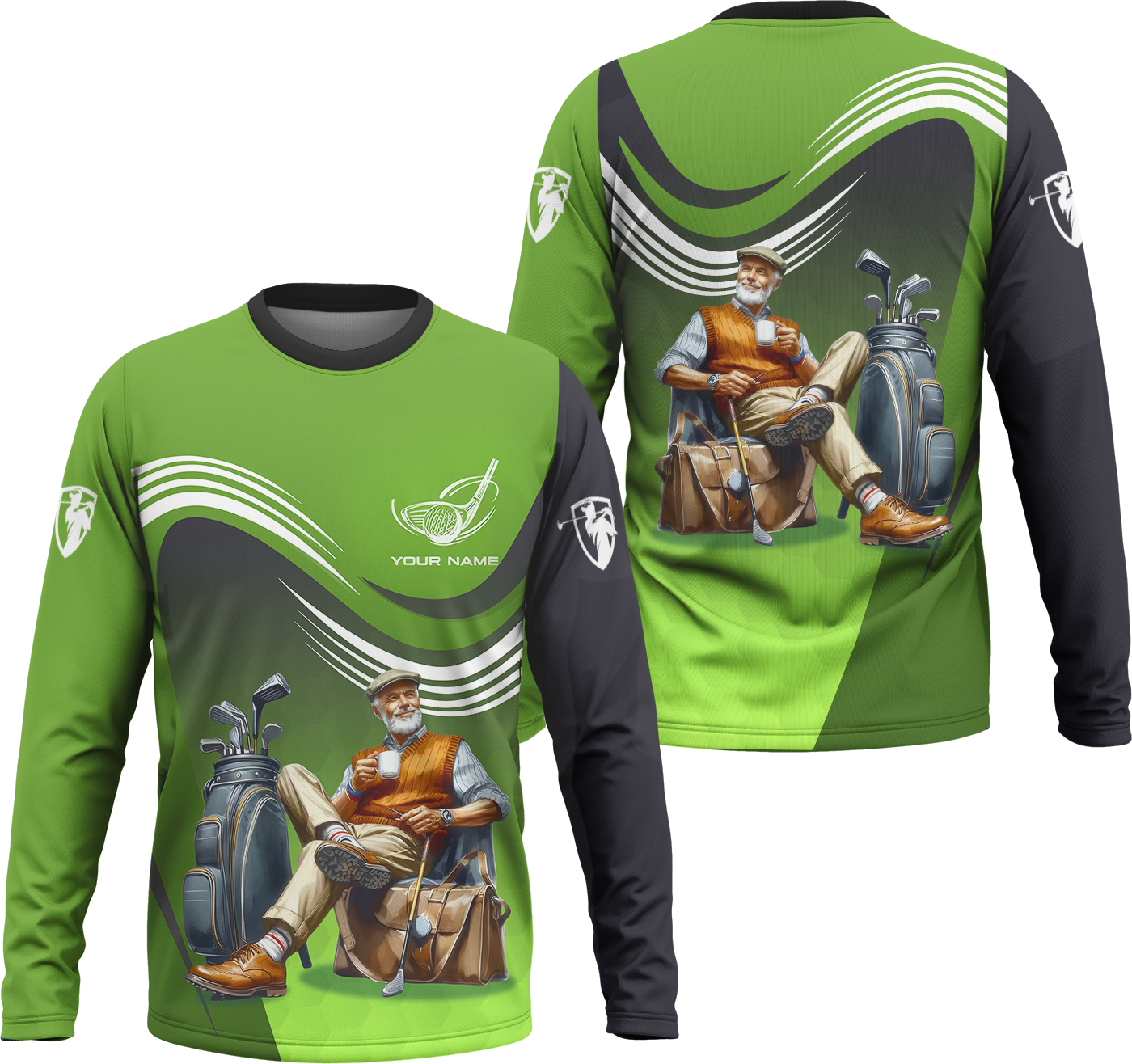 Classic Senior Golfer Custom Men's Golf Polo Shirt, Golfing Apparel, Gift For Golfers