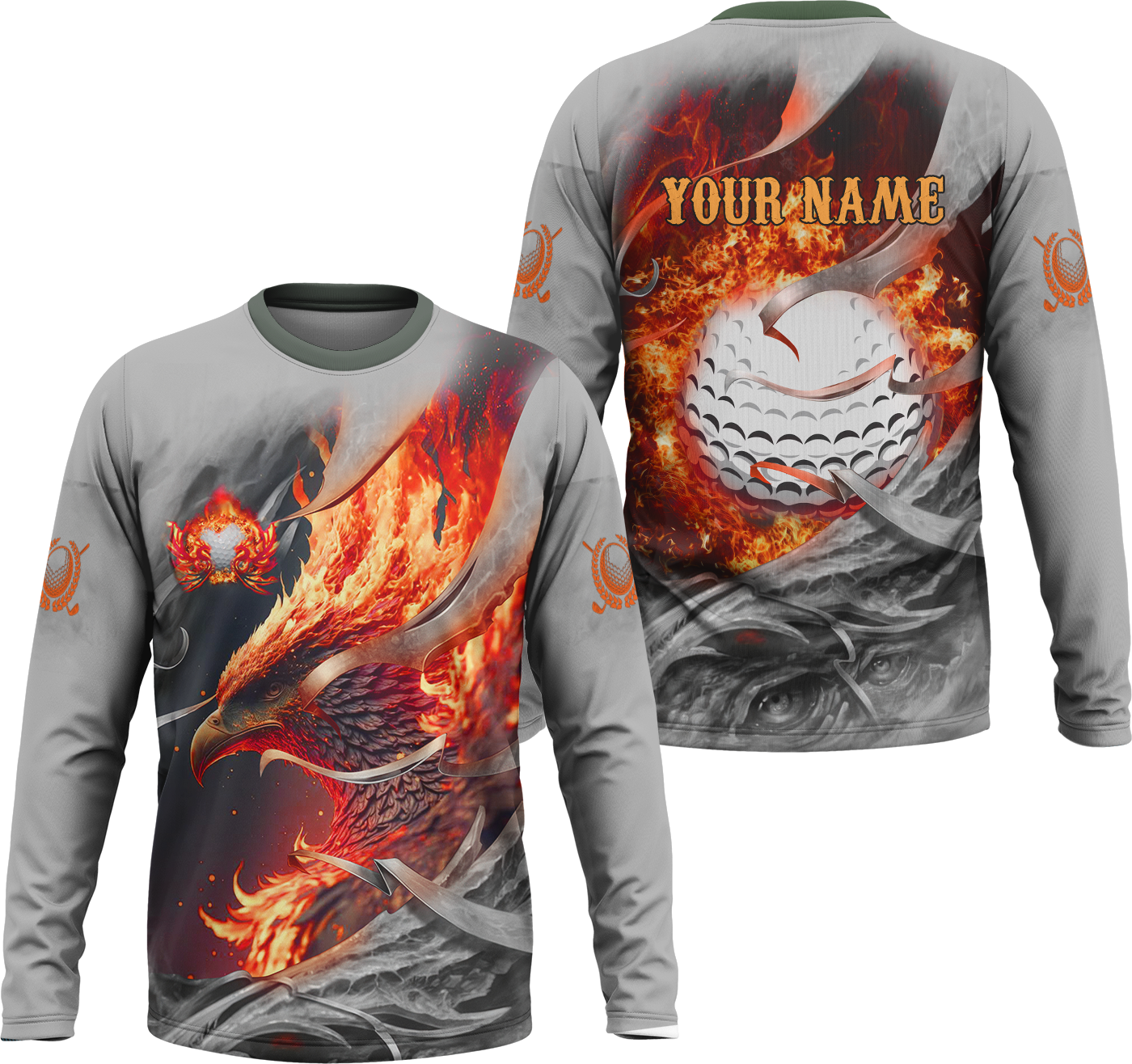 Red Phoenix Custom Golf Polo Shirt, Golf Apparel, Golf Gift For Men