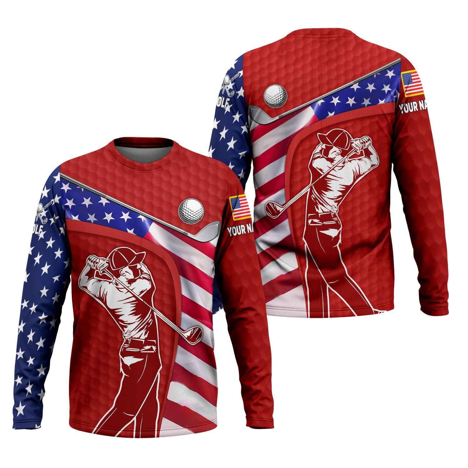 Red Custom Men's Golf Polo Shirt, Golfing Apparel, Mens Golf Gift