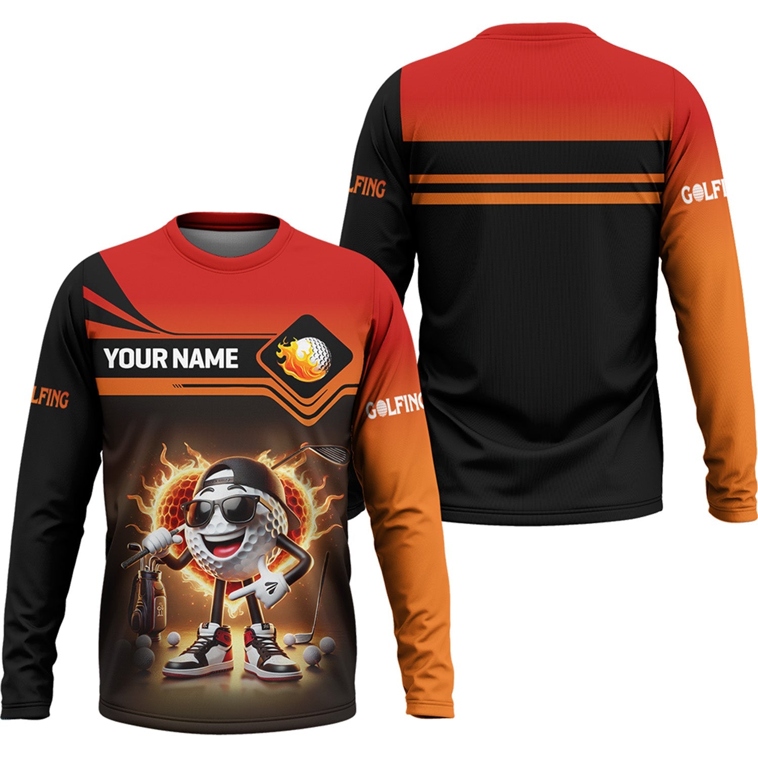 Cool Golf Ball Shirt, Custom Funny Men's Golf Polo Shirt, Golfing Apparel, Gift For Golfers