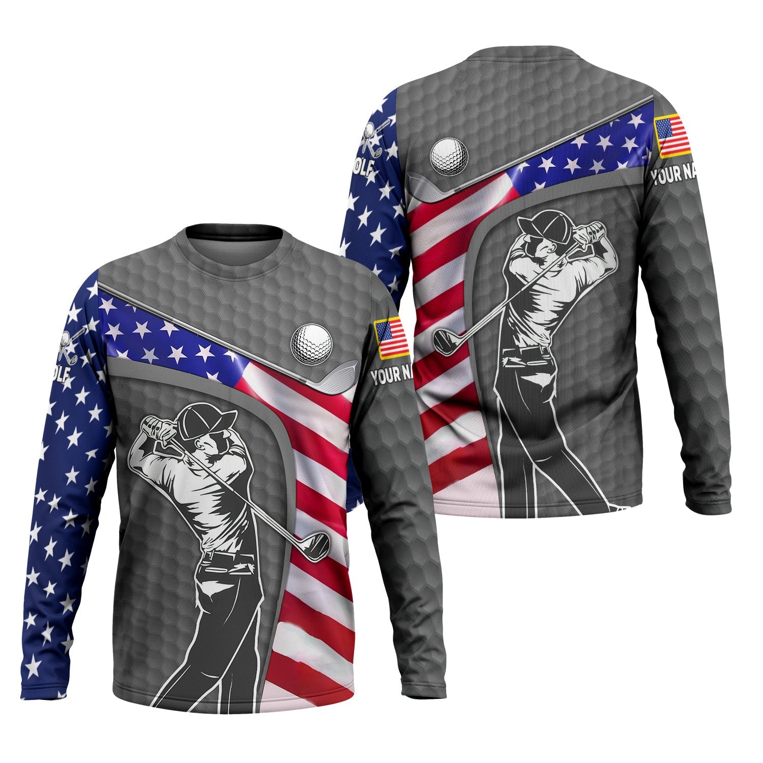 Grey Custom Men's Golf Polo Shirt, Golfing Apparel, Mens Golf Gift