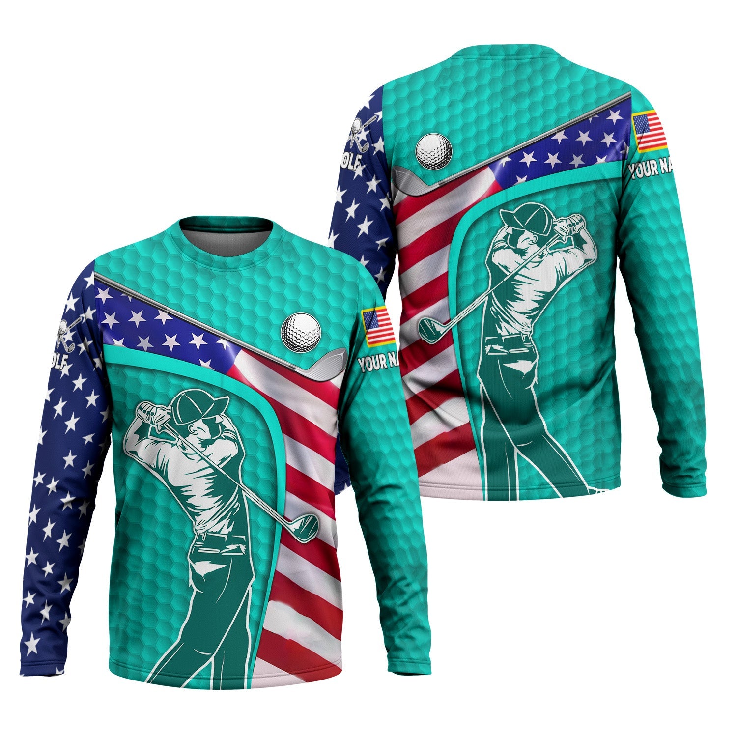 Cyan Custom Men's Golf Polo Shirt, Golfing Apparel, Mens Golf Gift