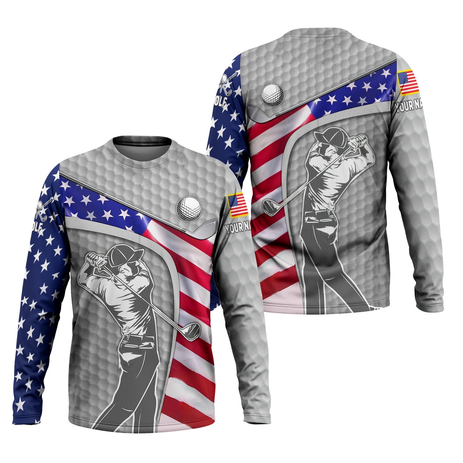 Light Grey Custom Men's Golf Polo Shirt, Golfing Apparel, Mens Golf Gift