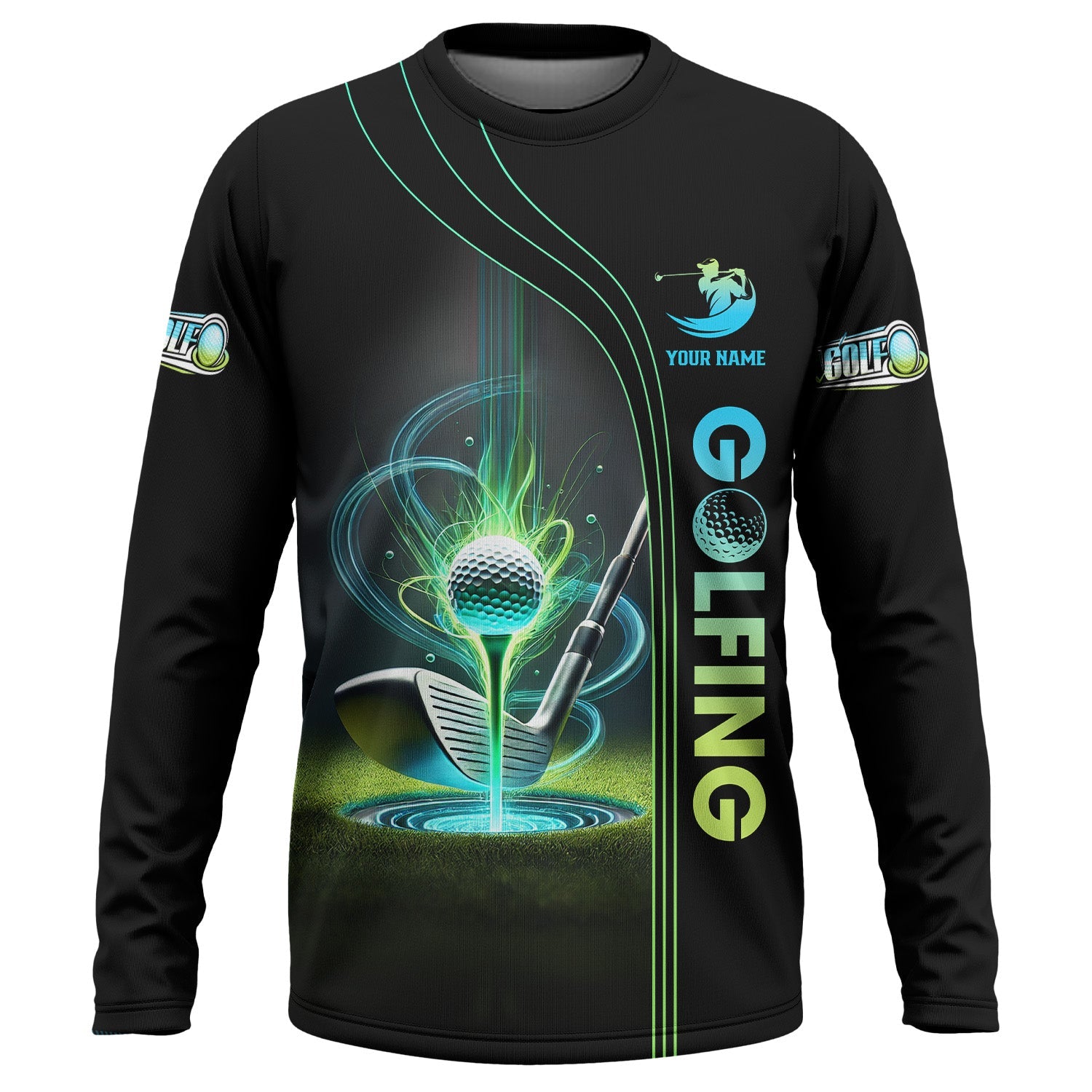 Glowing Golf Custom Polo Shirt, Golfing Apparel, Mens Golf Polo Shirt, Gift For Golfers