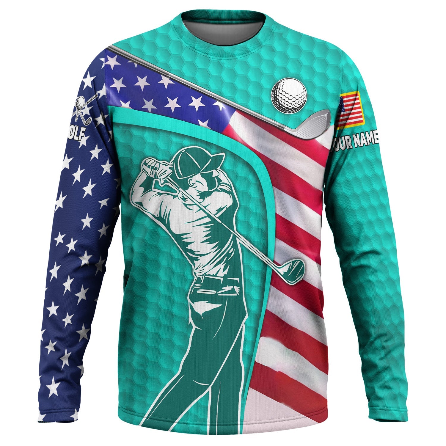 Cyan Custom Men's Golf Polo Shirt, Golfing Apparel, Mens Golf Gift