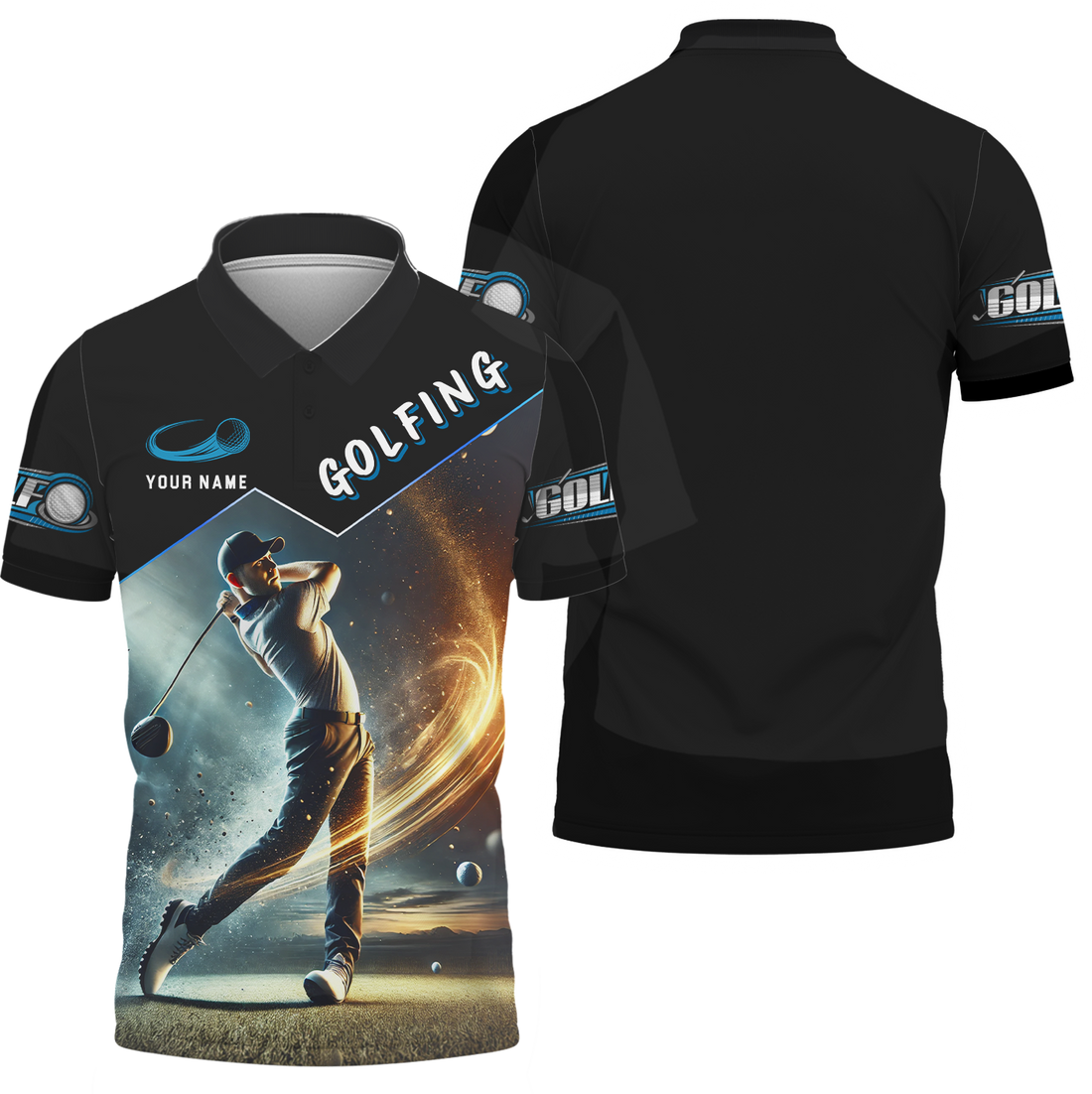 Golf Swing Custom Golf Polo Shirt, Golfing Apparel, Gift For Golfers