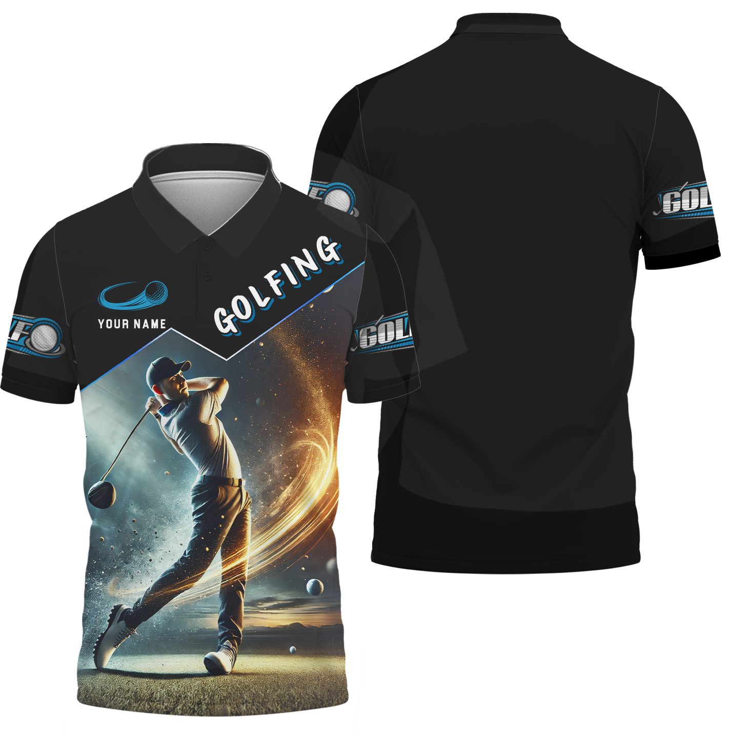 Golf Swing Custom Golf Polo Shirt, Golfing Apparel, Gift For Golfers