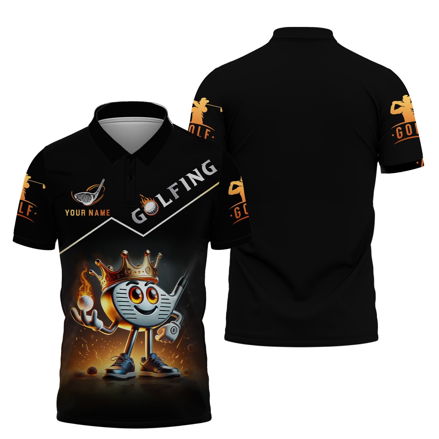 Custom Name Men's Golf Polo Shirt, Golfing Apparel, Golf Gift For Men