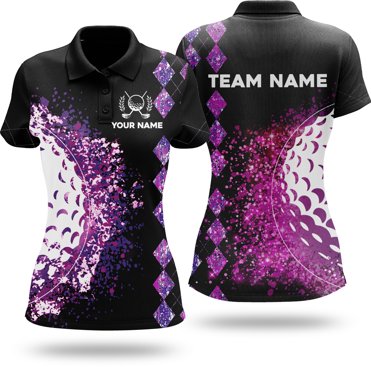 Colorful Golf Shirt, Custom Womens Golf Polo Shirt With Team Name, Golfing Apparel, Womens Golf Gifts