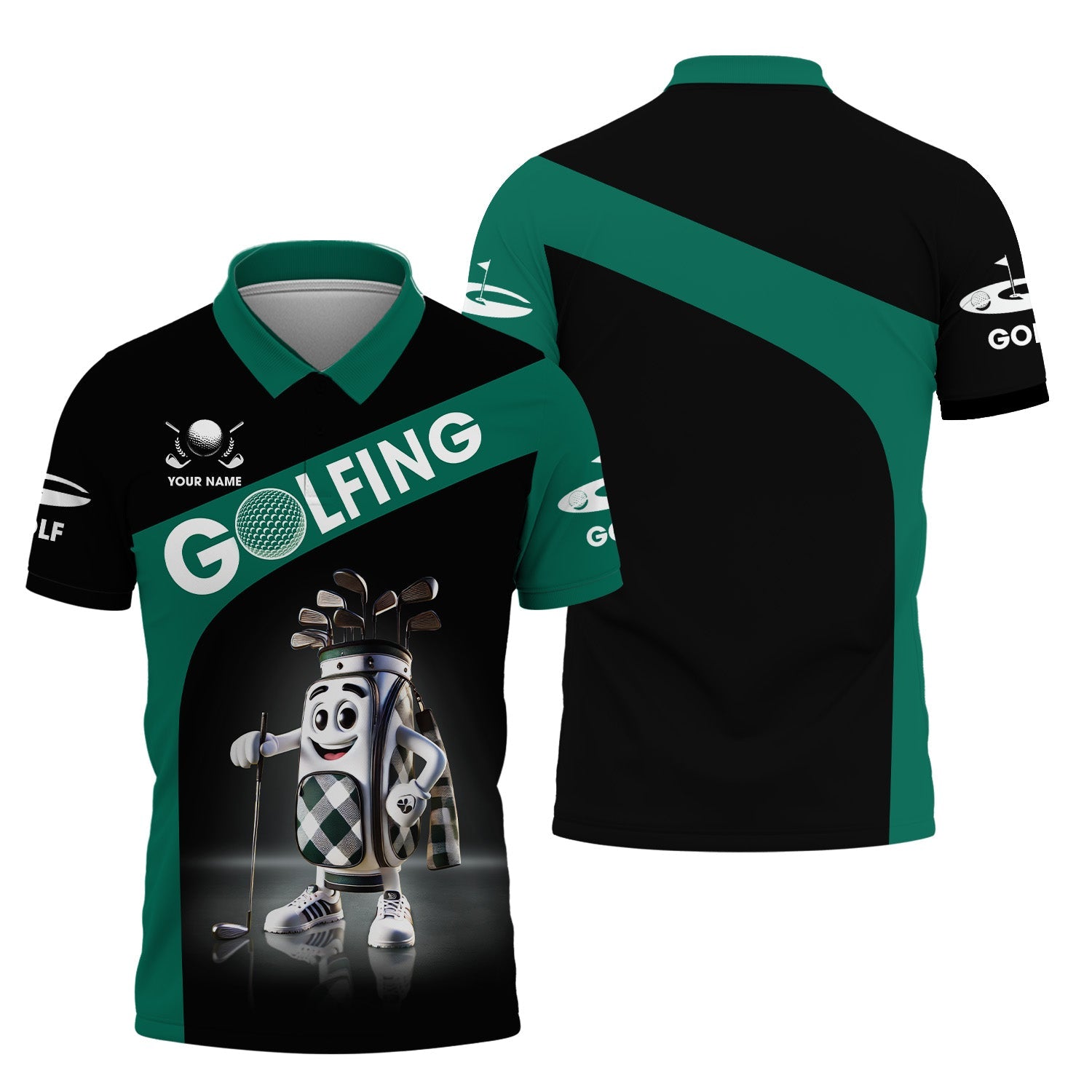 Golfing Custom Funny Men's Golf Polo Shirt, Golfing Apparel, Mens Golf Gift