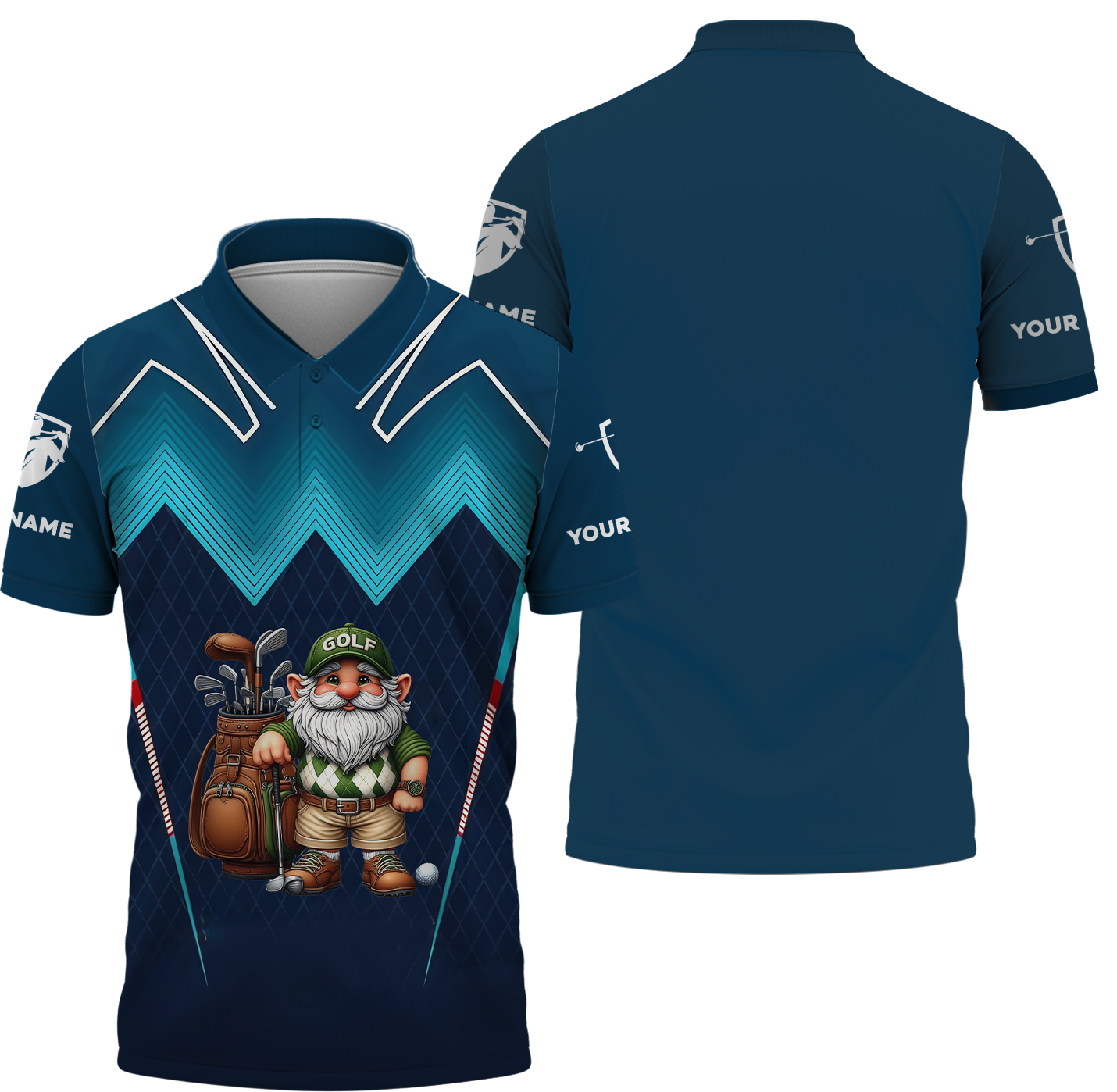 Custom Golfing Gnomes Men's Golf Polo Shirt, Golfing Apparel, Gift For Golfers