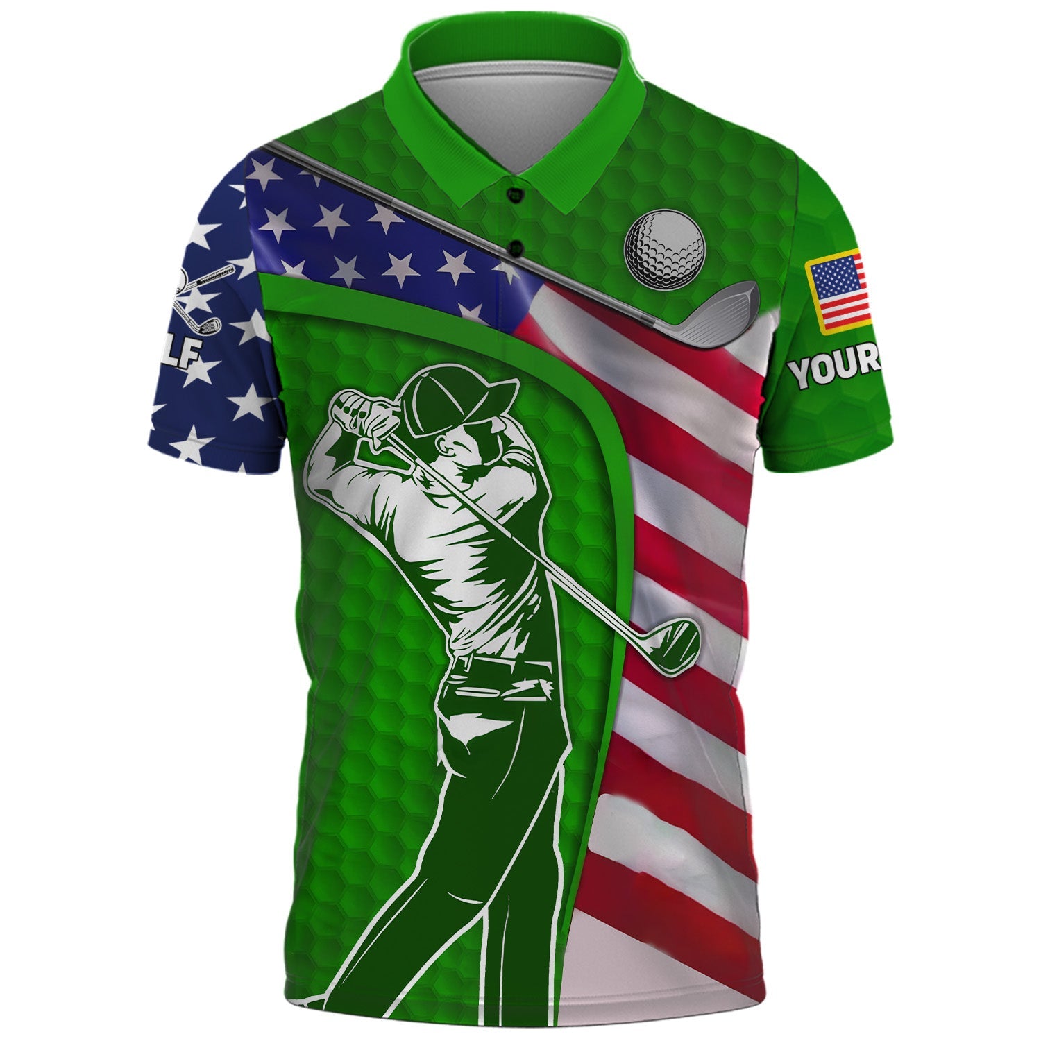 Green Custom Men's Golf Polo Shirt, Golfing Apparel, Mens Golf Gift