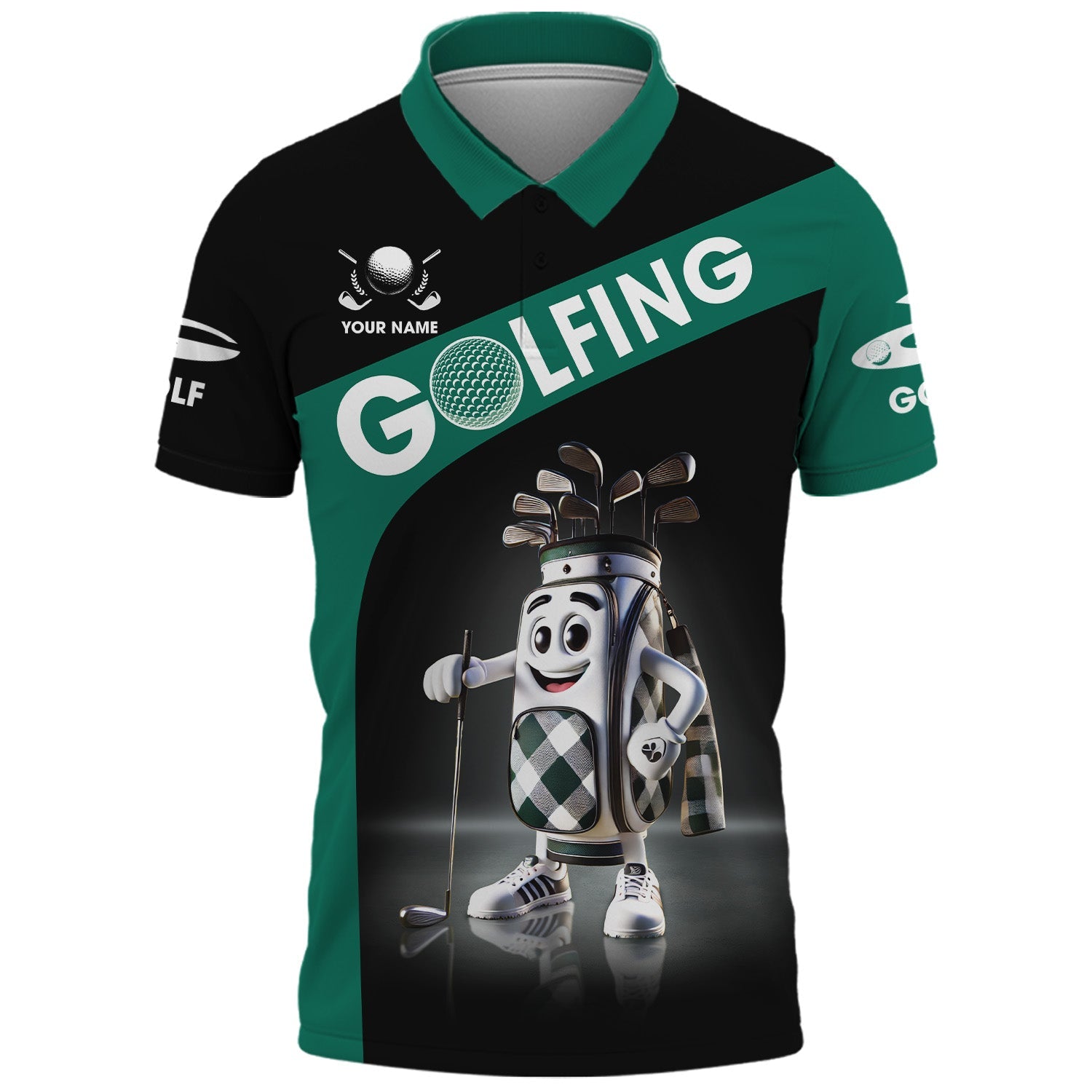 Golfing Custom Funny Men's Golf Polo Shirt, Golfing Apparel, Mens Golf Gift