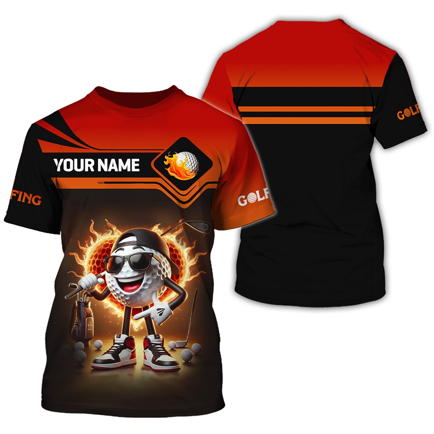 Cool Golf Ball Shirt, Custom Funny Men's Golf Polo Shirt, Golfing Apparel, Gift For Golfers