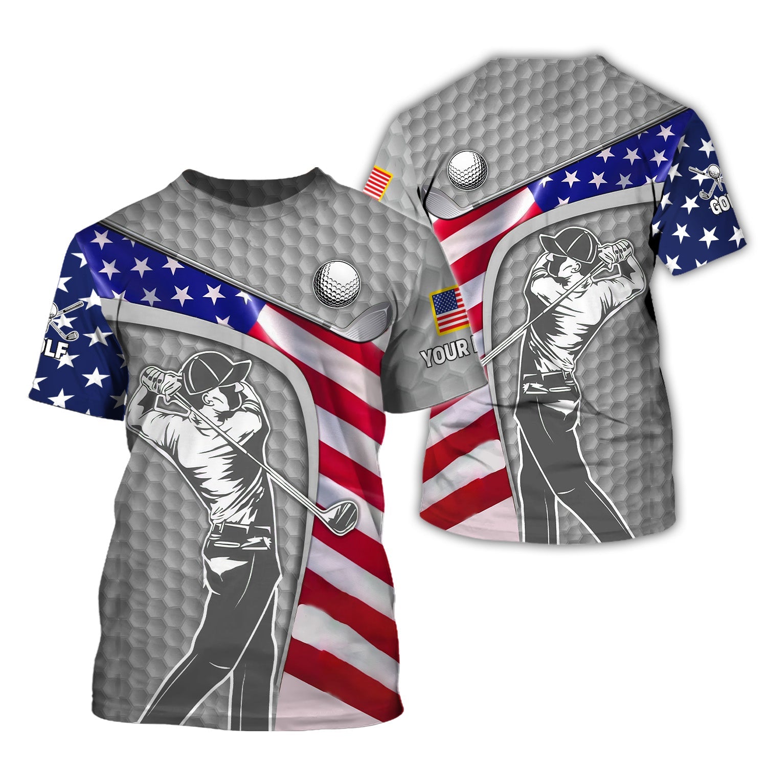 Light Grey Custom Men's Golf Polo Shirt, Golfing Apparel, Mens Golf Gift