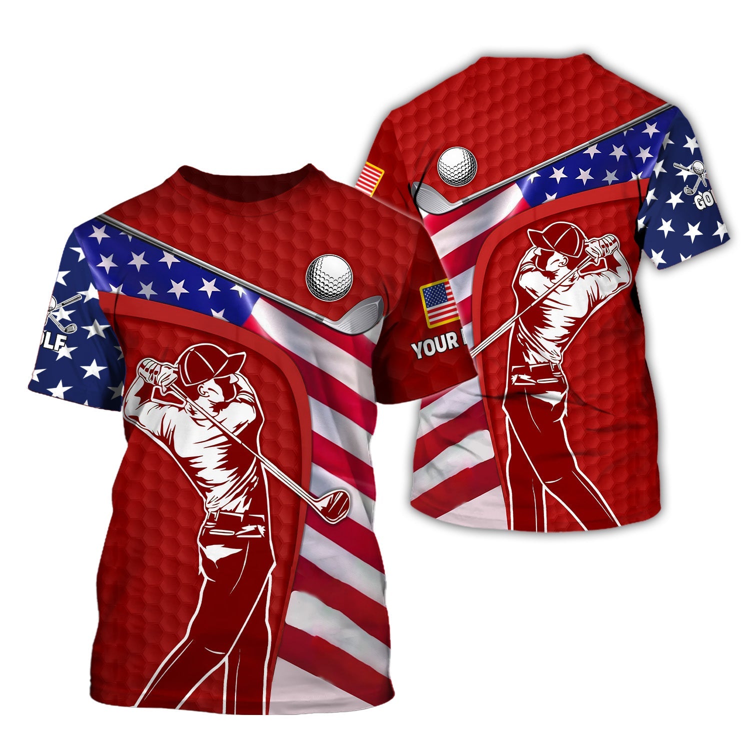 Red Custom Men's Golf Polo Shirt, Golfing Apparel, Mens Golf Gift