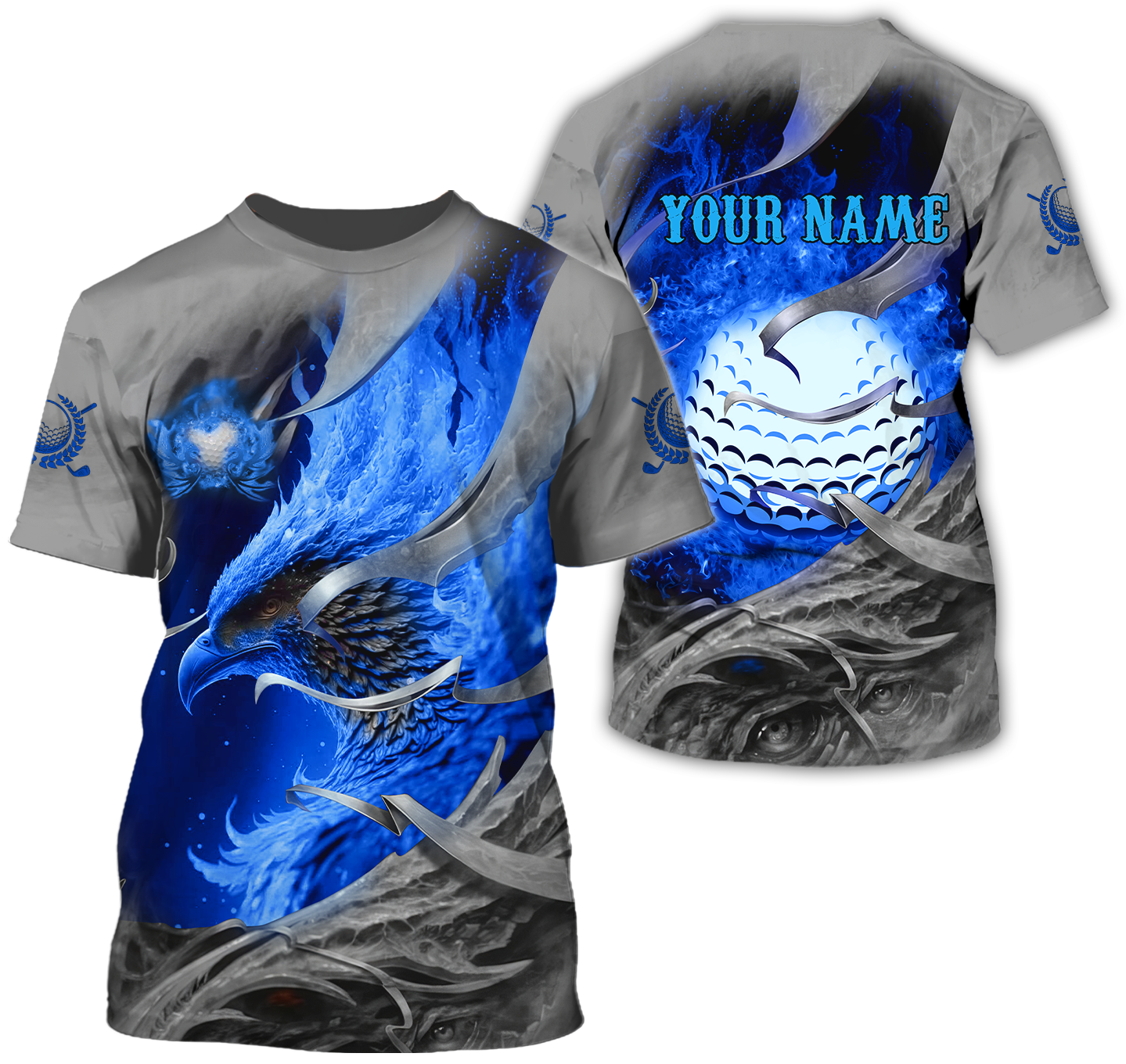 Blue Phoenix Custom Golf Polo Shirt, Golf Apparel, Golf Gift For Men