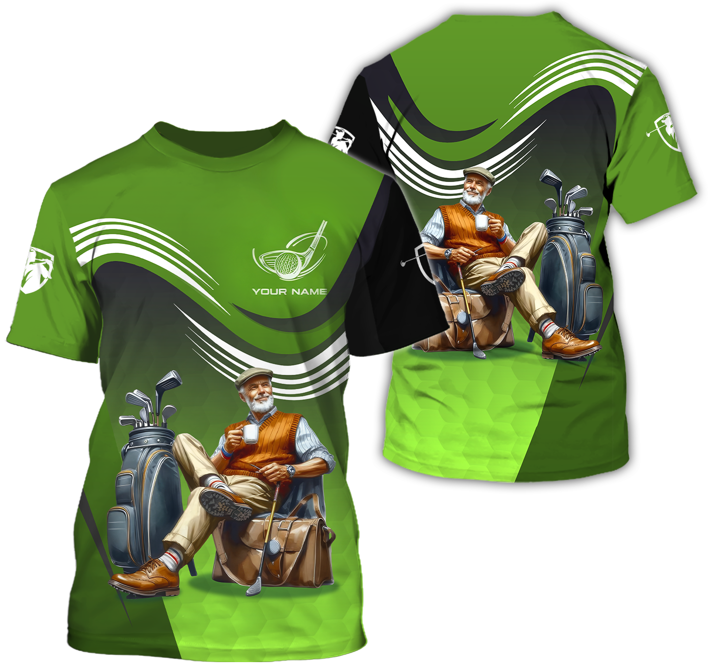 Classic Senior Golfer Custom Men's Golf Polo Shirt, Golfing Apparel, Gift For Golfers