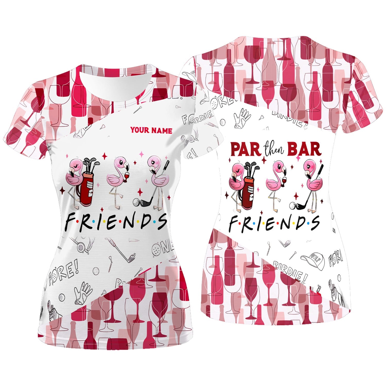 Par Then Bar Custom Funny Long Sleeve Polos Womens, Ladies Golf Polos