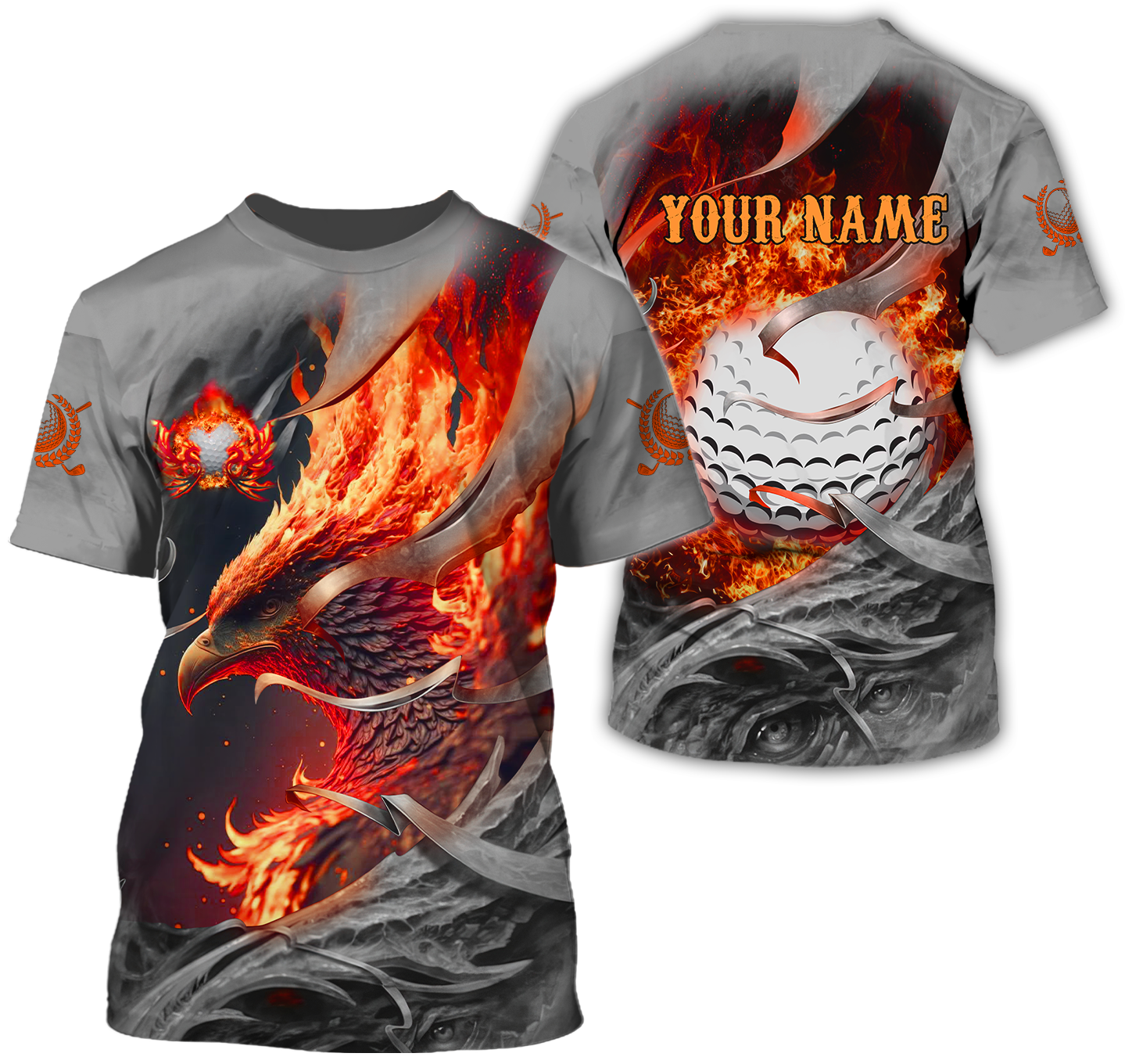 Red Phoenix Custom Golf Polo Shirt, Golf Apparel, Golf Gift For Men