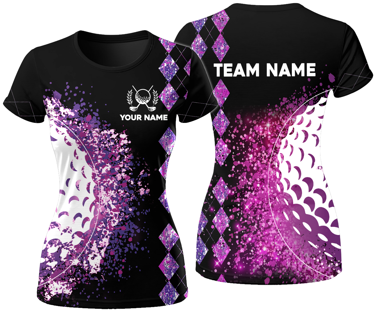 Colorful Golf Shirt, Custom Womens Golf Polo Shirt With Team Name, Golfing Apparel, Womens Golf Gifts