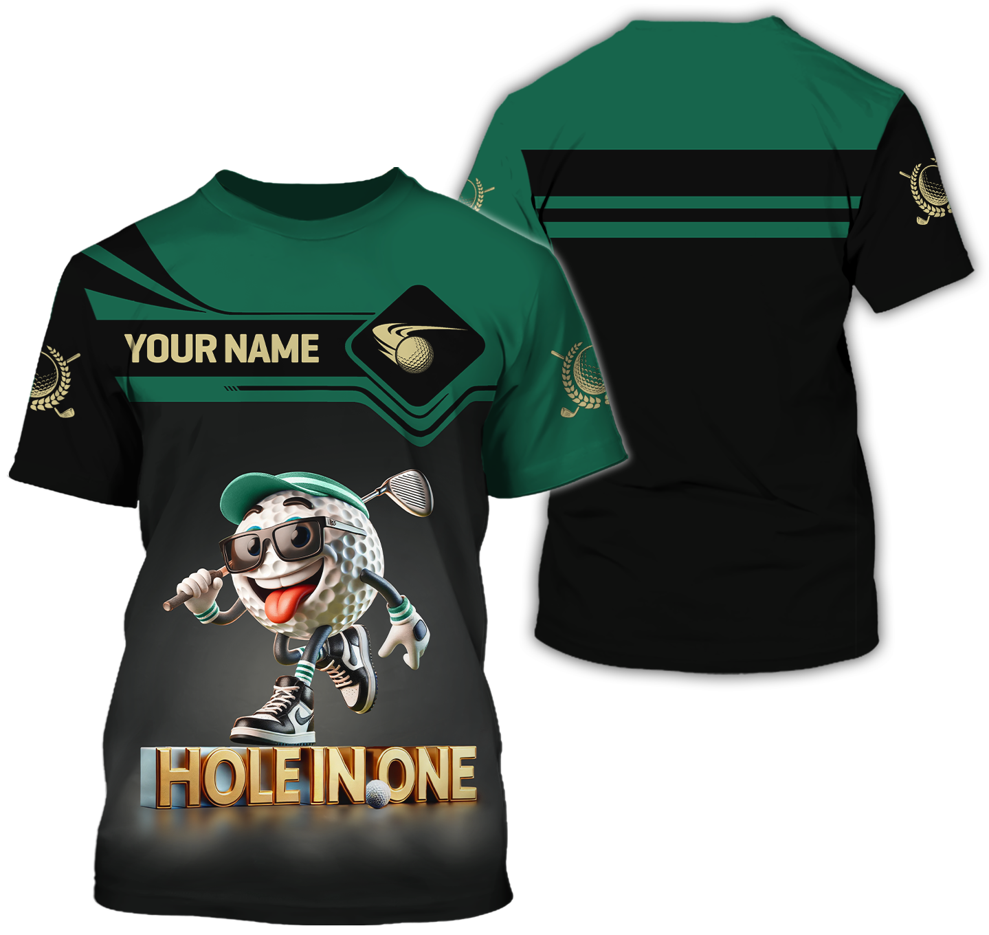 Hole In One Funny Golf Ball, Custom Men's Golf Polo Shirt, Golfing Apparel, Funny Golf Shirt, Gift For Golfers