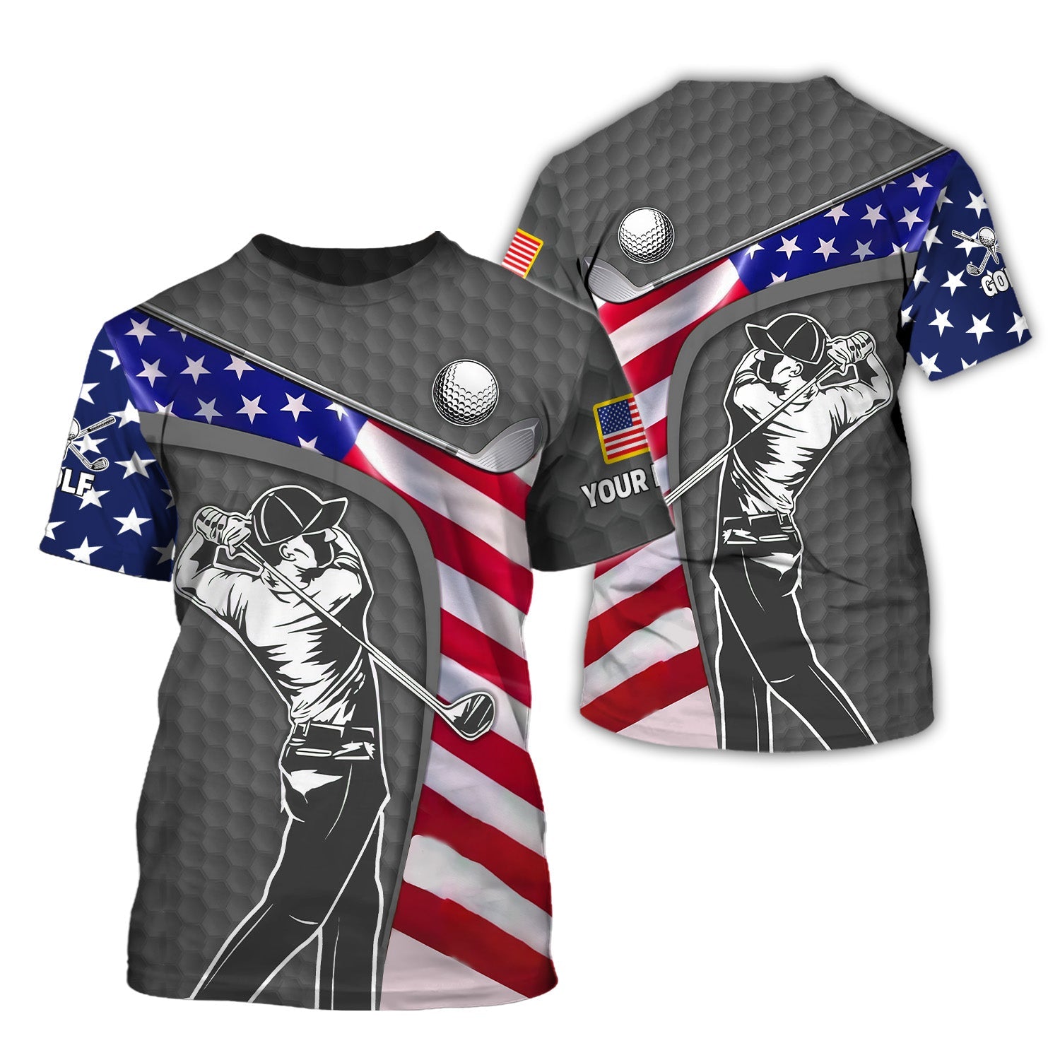 Grey Custom Men's Golf Polo Shirt, Golfing Apparel, Mens Golf Gift