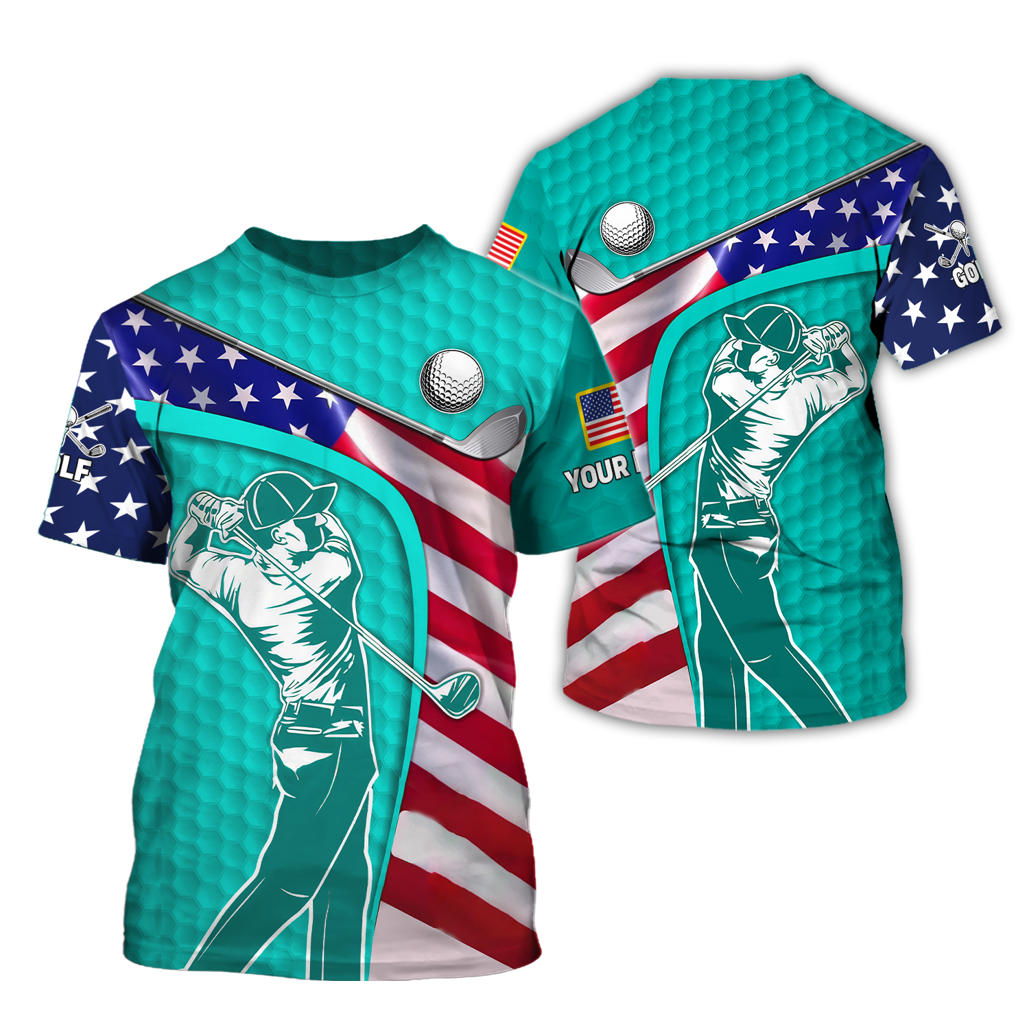 Cyan Custom Men's Golf Polo Shirt, Golfing Apparel, Mens Golf Gift