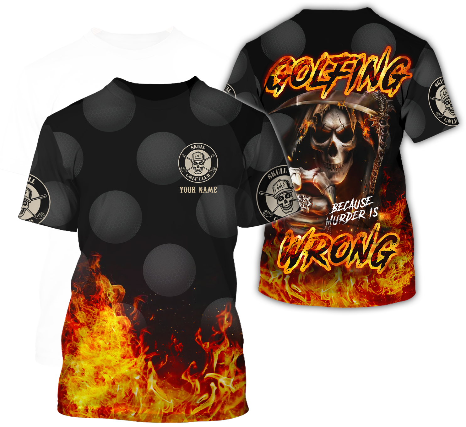Golfing Wrong Skull Custom Golf Shirt, Gift For Golfers, Golf Gift For Men