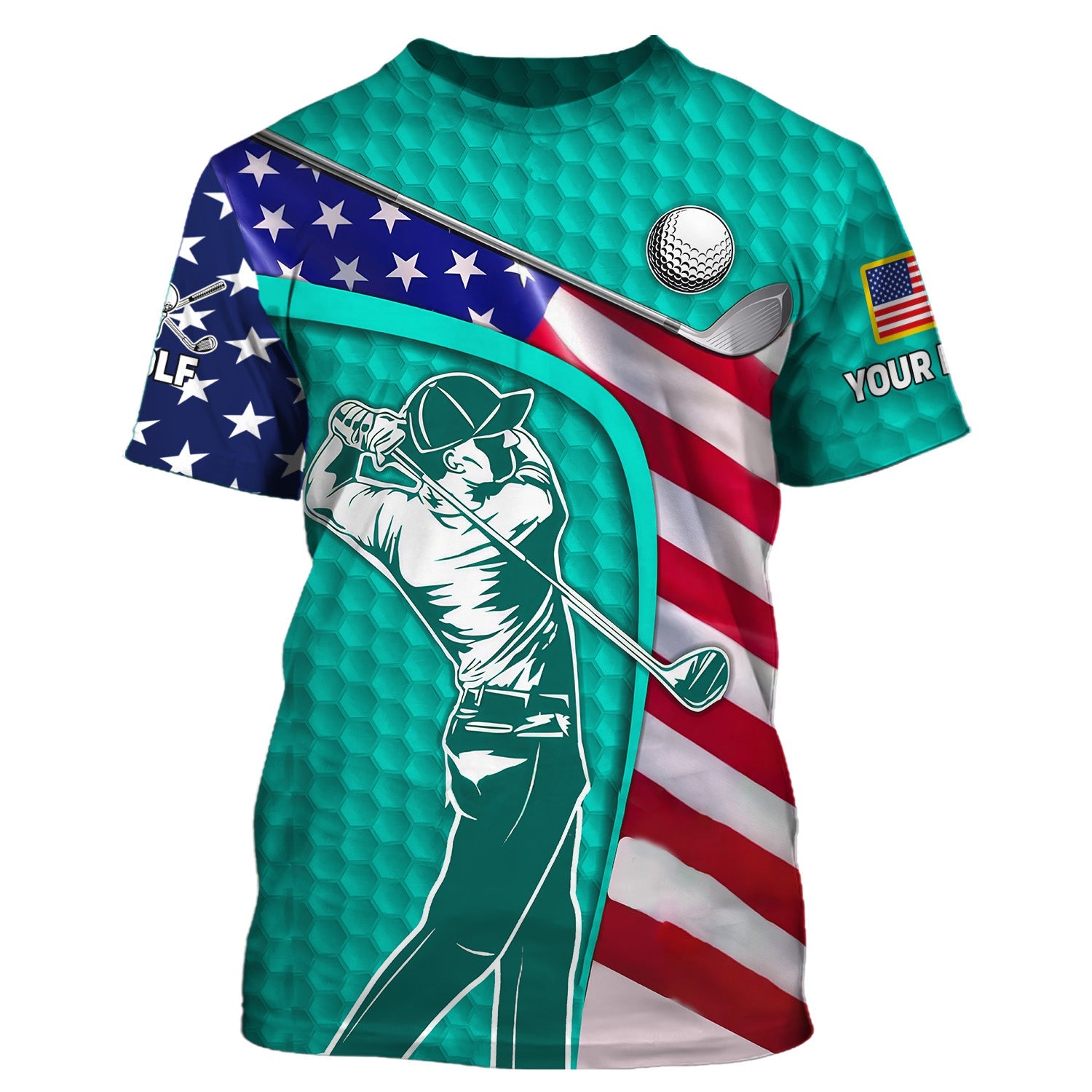 Cyan Custom Men's Golf Polo Shirt, Golfing Apparel, Mens Golf Gift