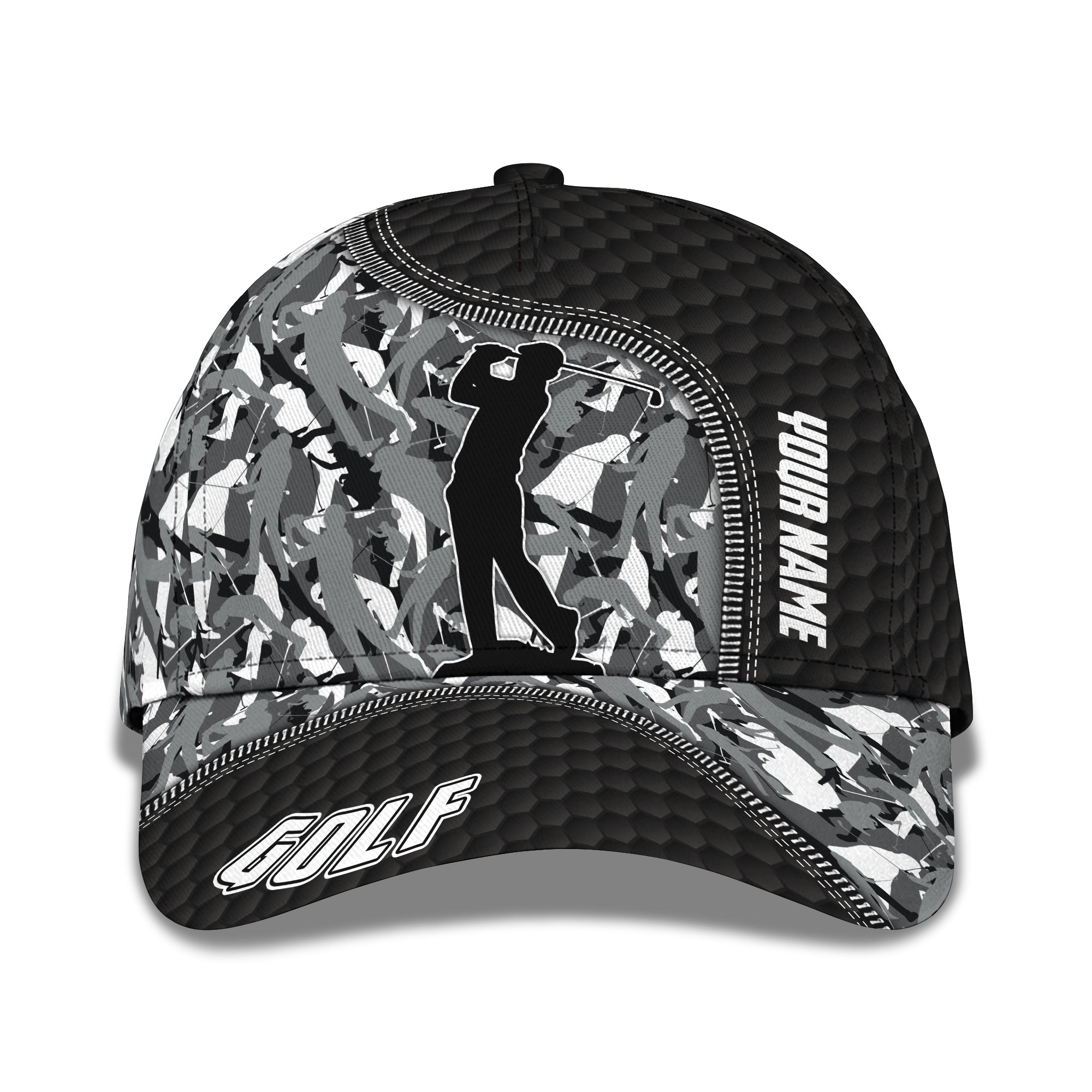 Camo Golf Cap, 3D Full Print Cap, Personalized Name Cap, Gifts For Golfers