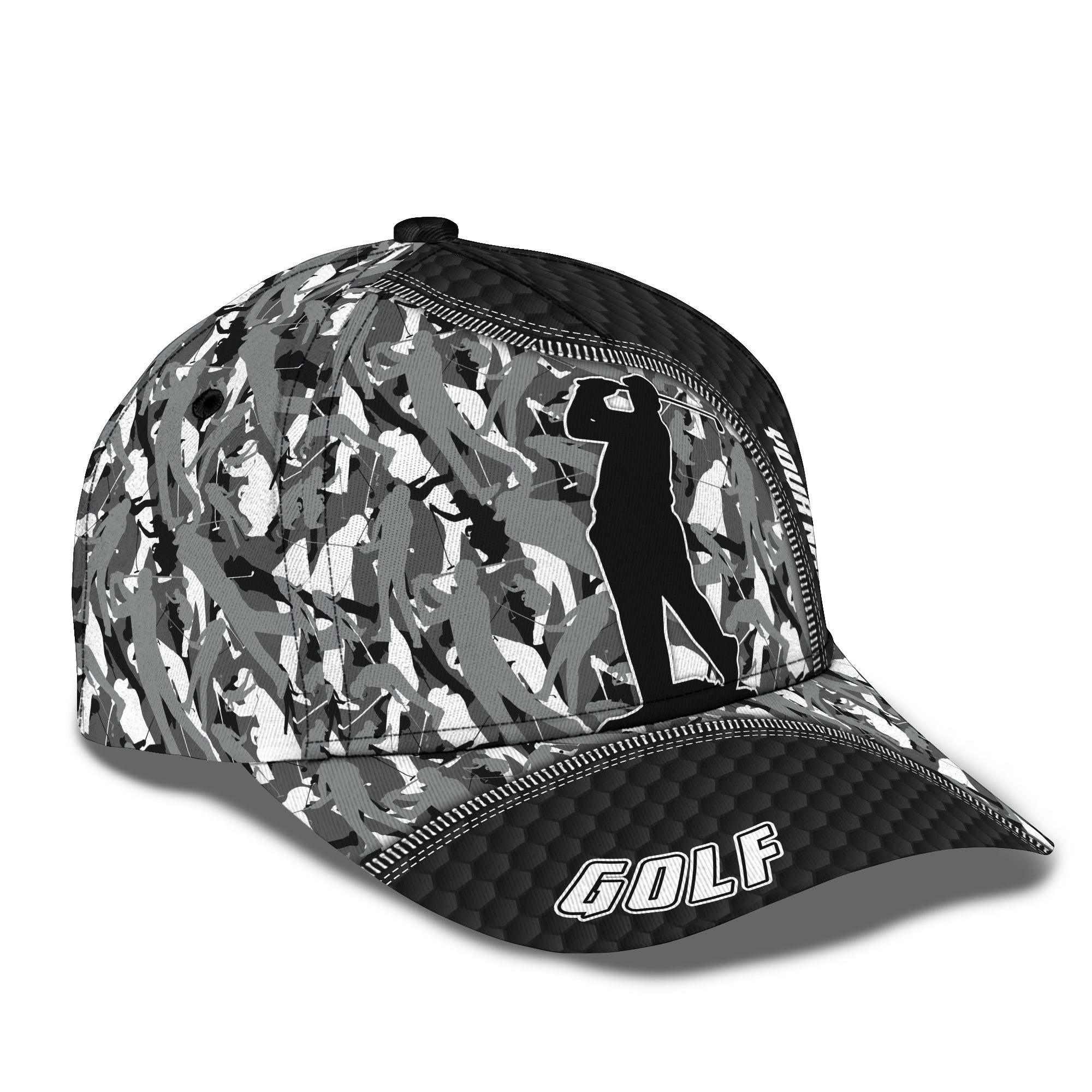 Camo Golf Cap, 3D Full Print Cap, Personalized Name Cap, Gifts For Golfers