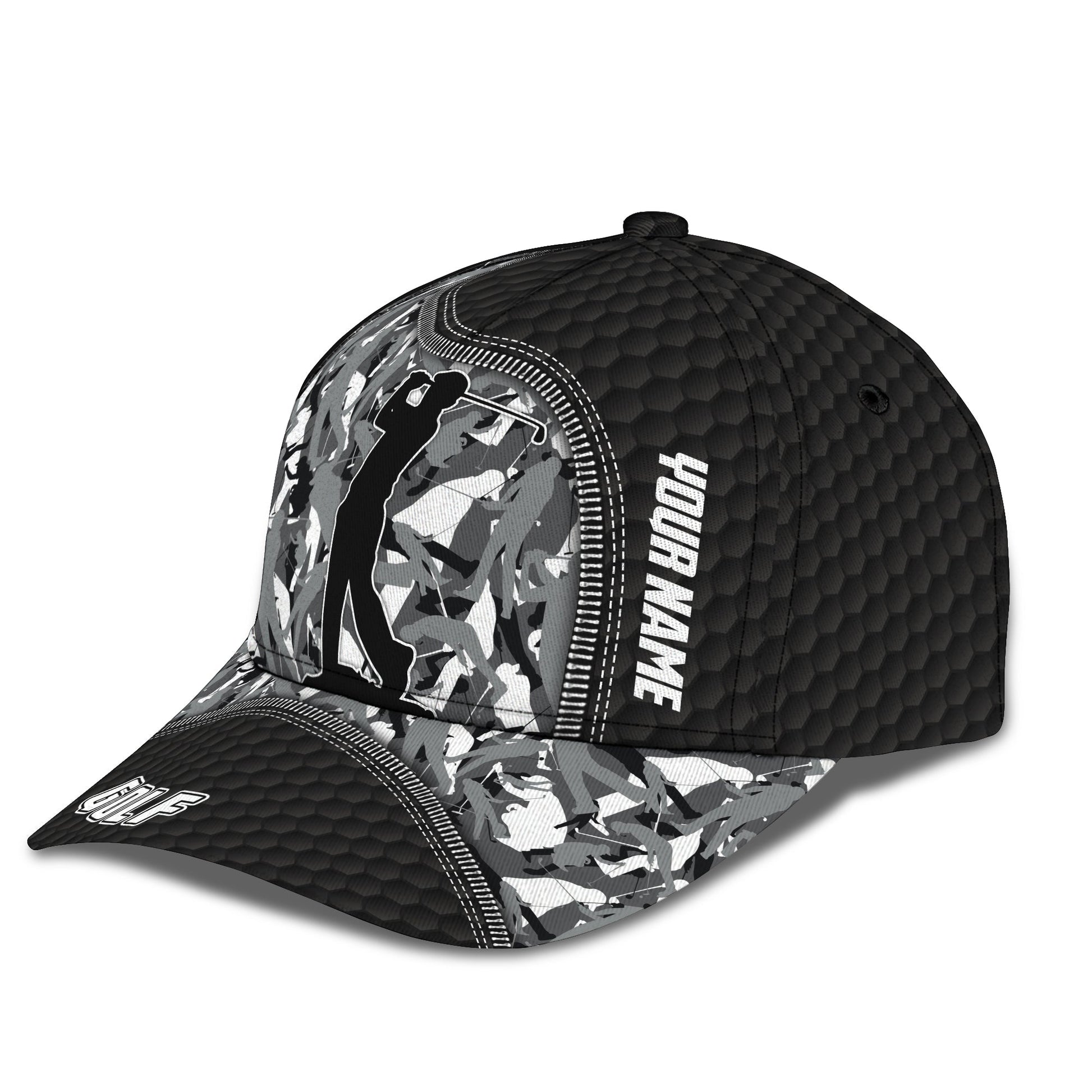 Camo Golf Cap, 3D Full Print Cap, Personalized Name Cap, Gifts For Golfers