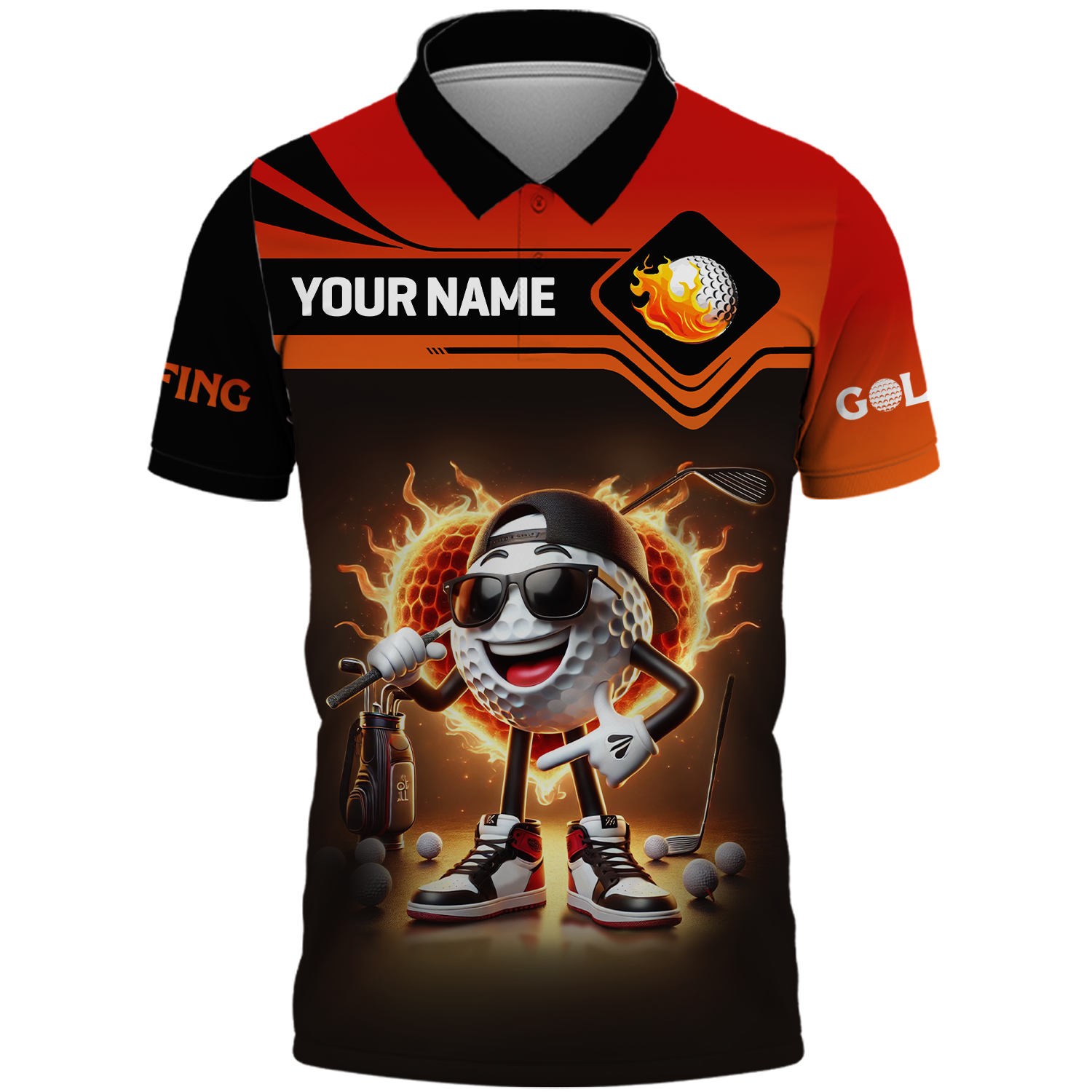 Cool Golf Ball Shirt, Custom Funny Men's Golf Polo Shirt, Golfing Apparel, Gift For Golfers