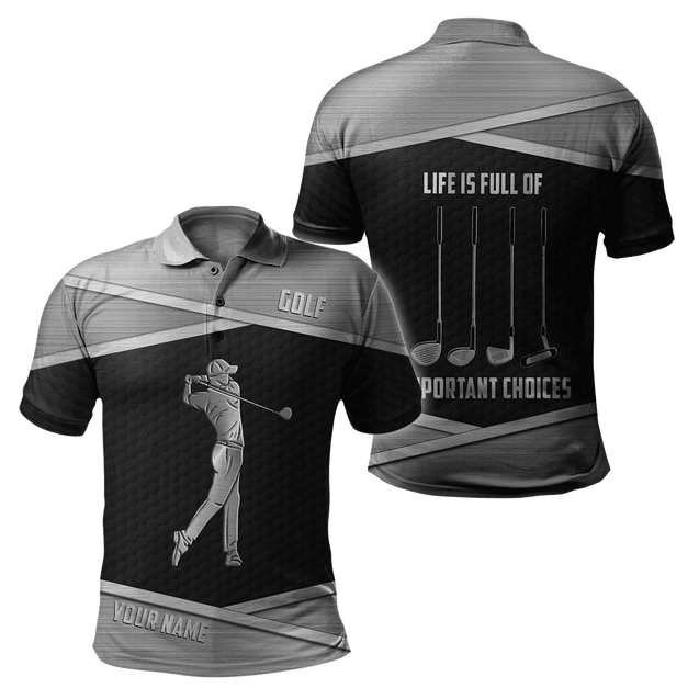Personalize Name Golf Polo Shirt, Golf Apparel, Golf Gift For Men