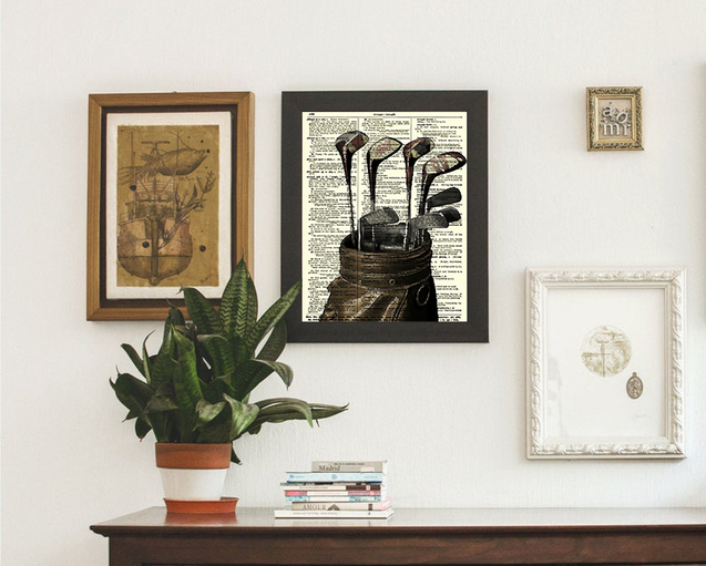 Vintage Golf Club Canvas, Golf Canvas Wall Art, Gifts For Golf Lovers