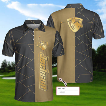 Golden Line Golf Polo Shirt, Golfing Apparel, Golf Clothing, Mens Golf Gift