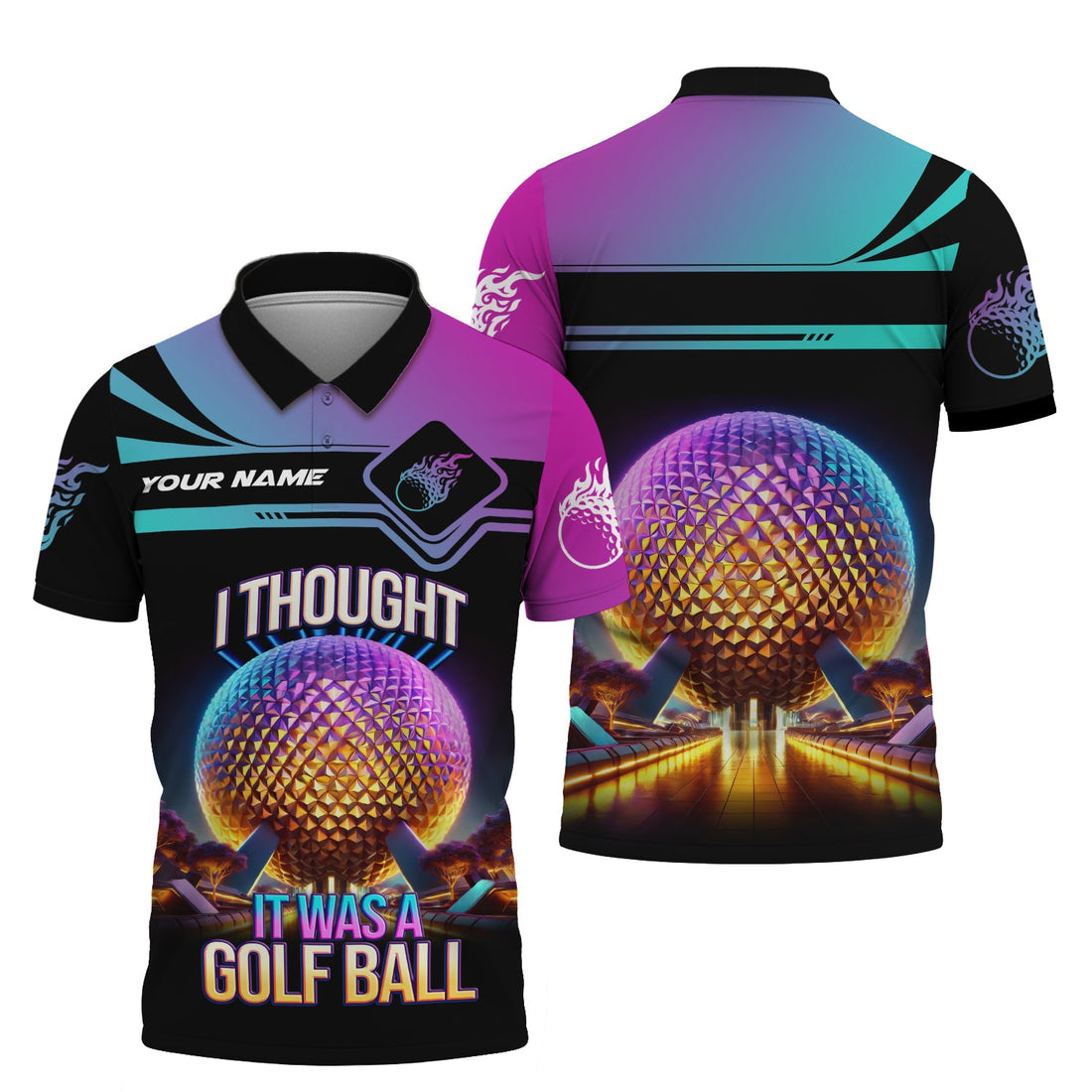 I Thought It Was A Golf Ball Custom Golf Polo Shirt, Gift For Golfers, Golf Gift Ideas, Funny Golf Shirt