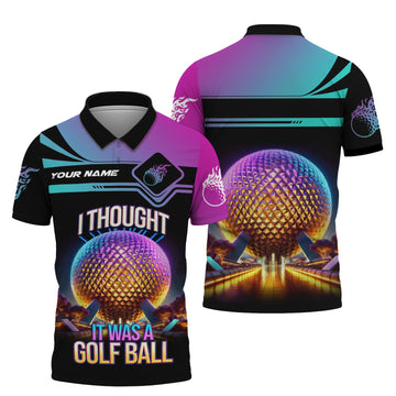 I Thought It Was A Golf Ball Custom Golf Polo Shirt, Gift For Golfers, Golf Gift Ideas, Funny Golf Shirt