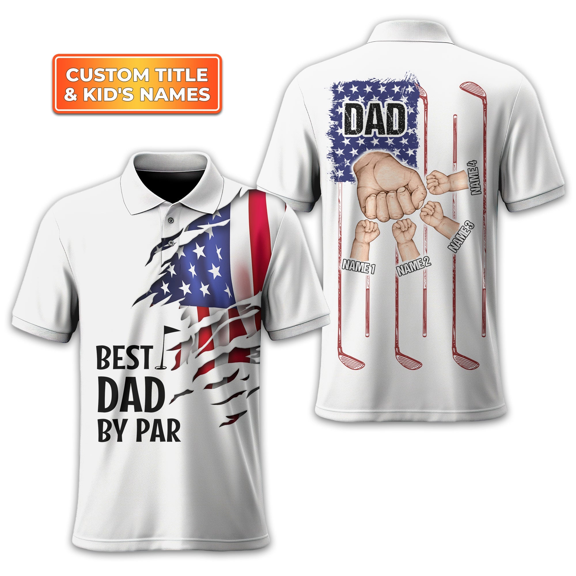 Best Dad By Par Custom Golf Polo Shirt, Gift For Golfers, Golf Gift For Men