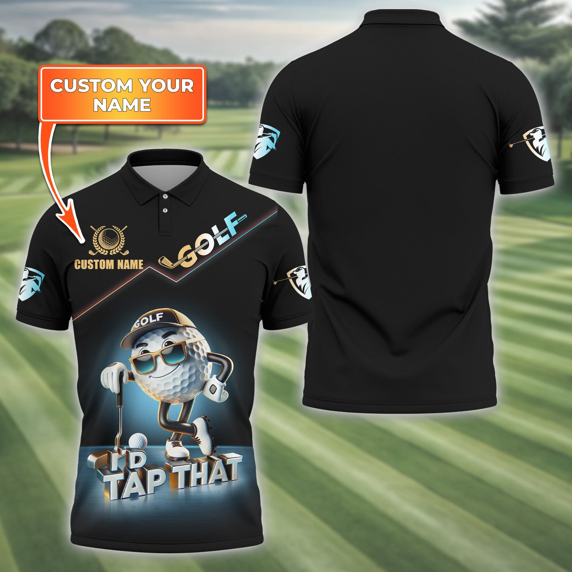 I'd Tap That Customize Golf Polo Shirt, Funny Golf Shirt, Golfing Apparel, Gift For Golfers